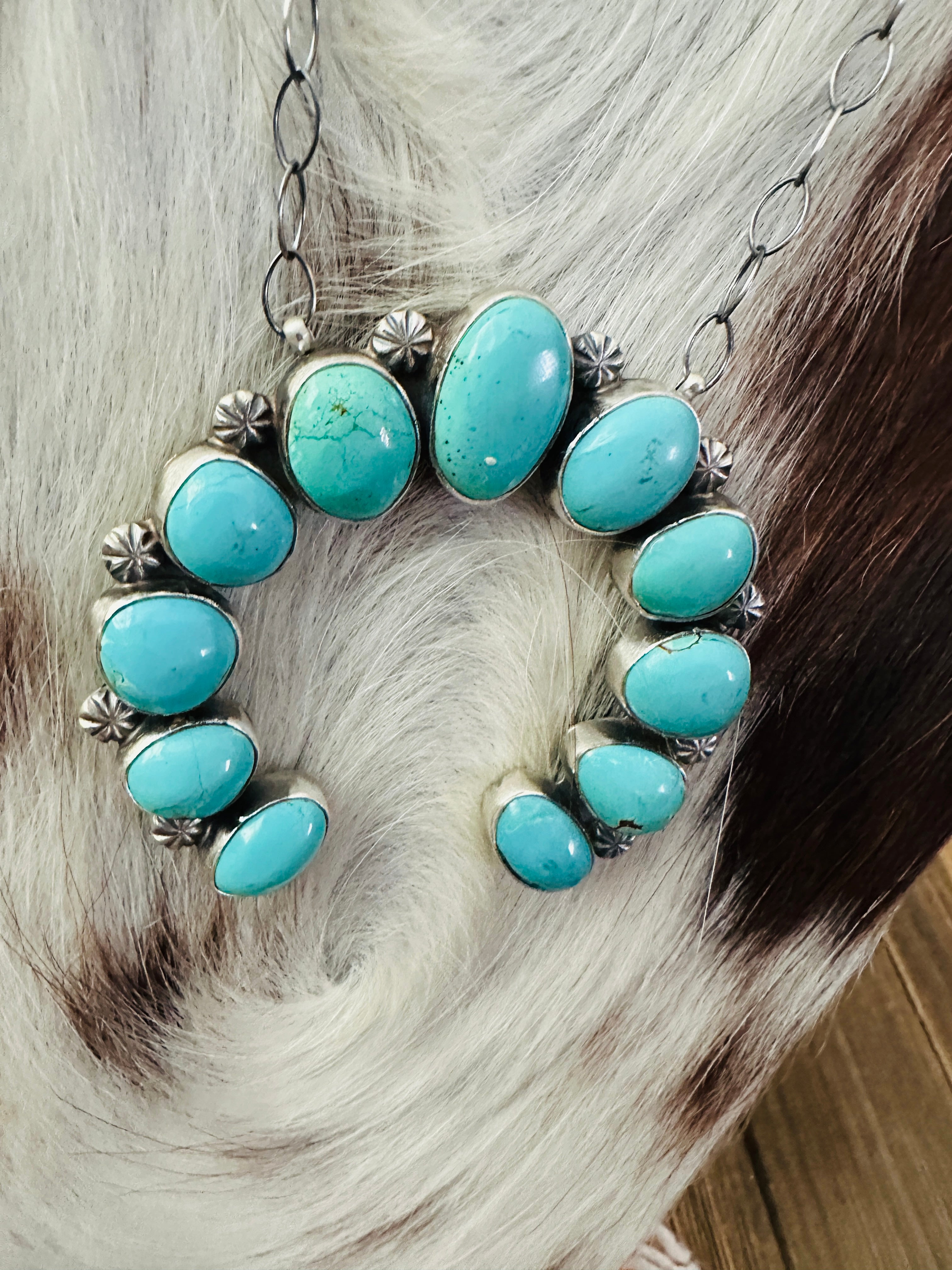 Handcrafted Sterling Silver & Turquoise Naja Necklace by Jameson Garcia