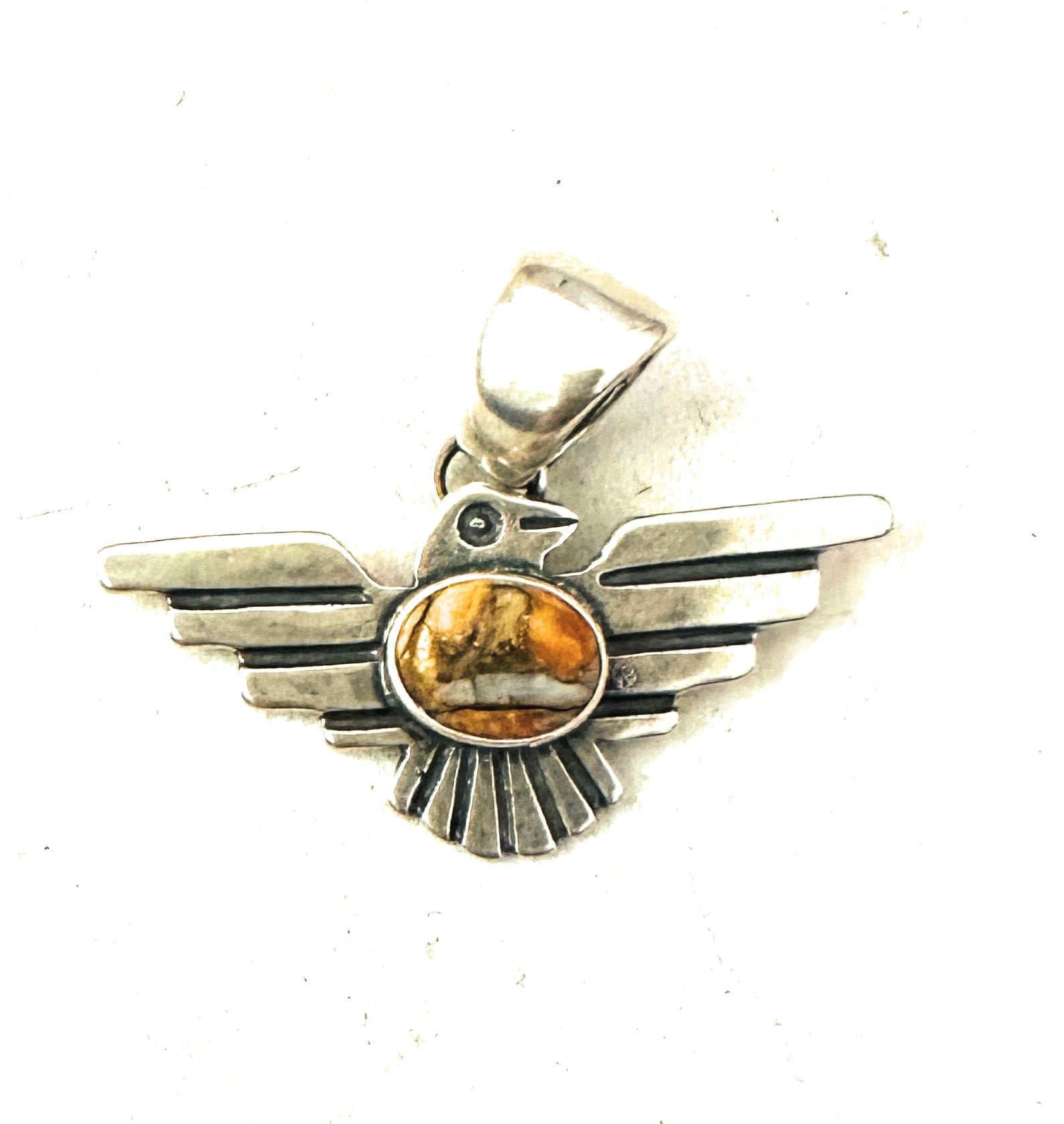 Navajo Spice & Sterling Silver Thunderbird Pendant