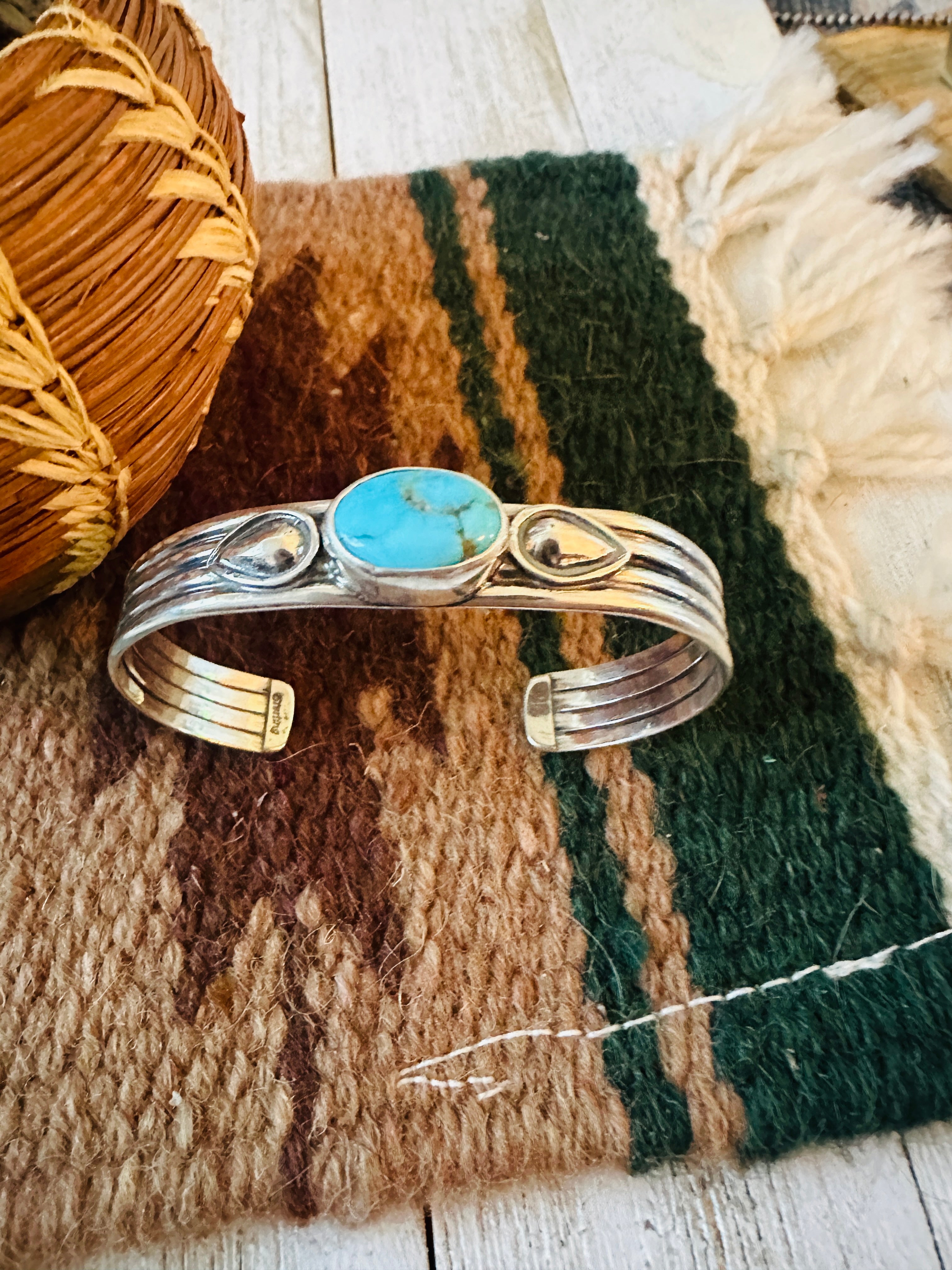 Navajo Turquoise & Sterling Silver Cuff Bracelet