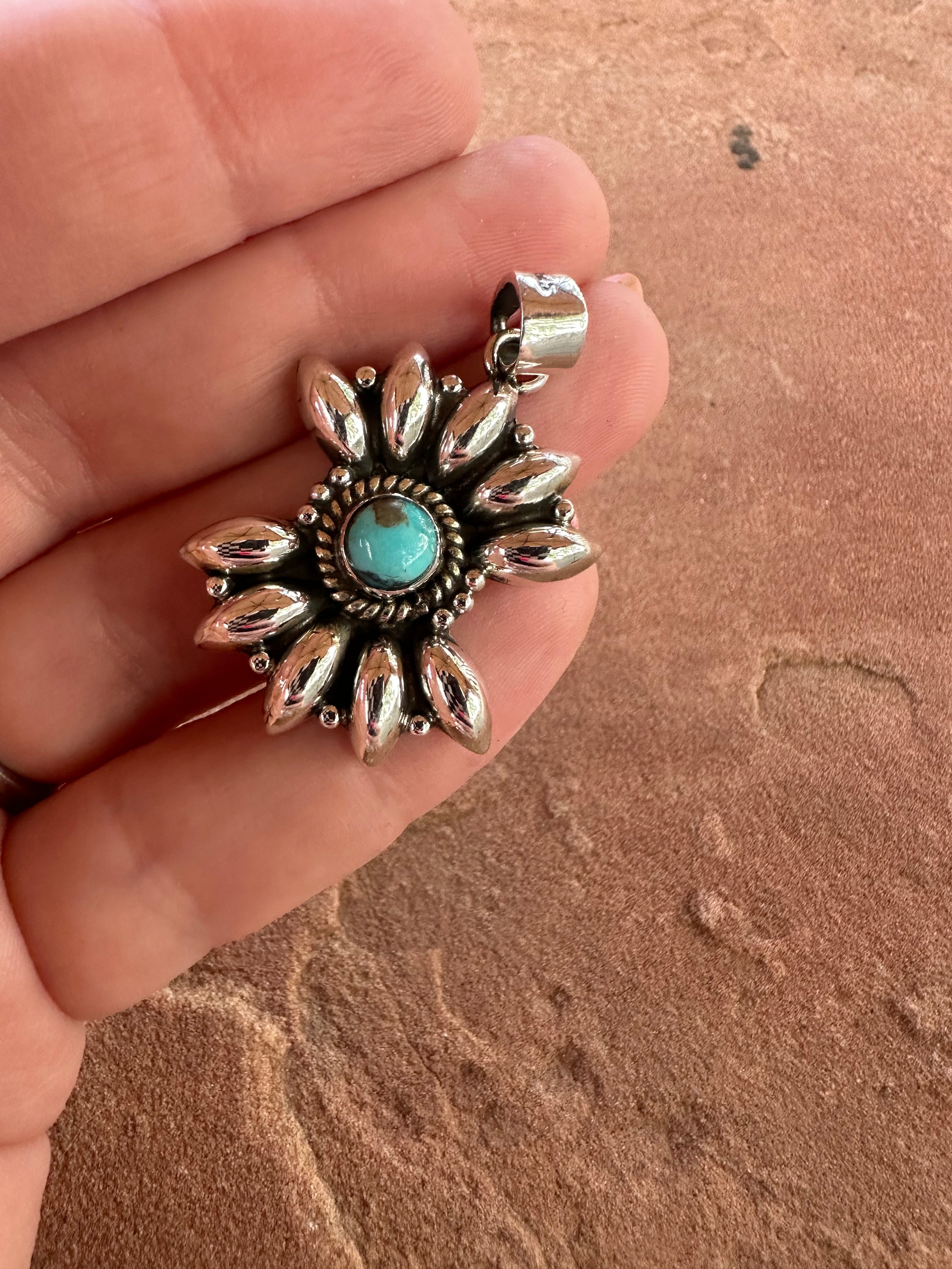 Beautiful Handmade Sterling Silver & Turquoise pendant