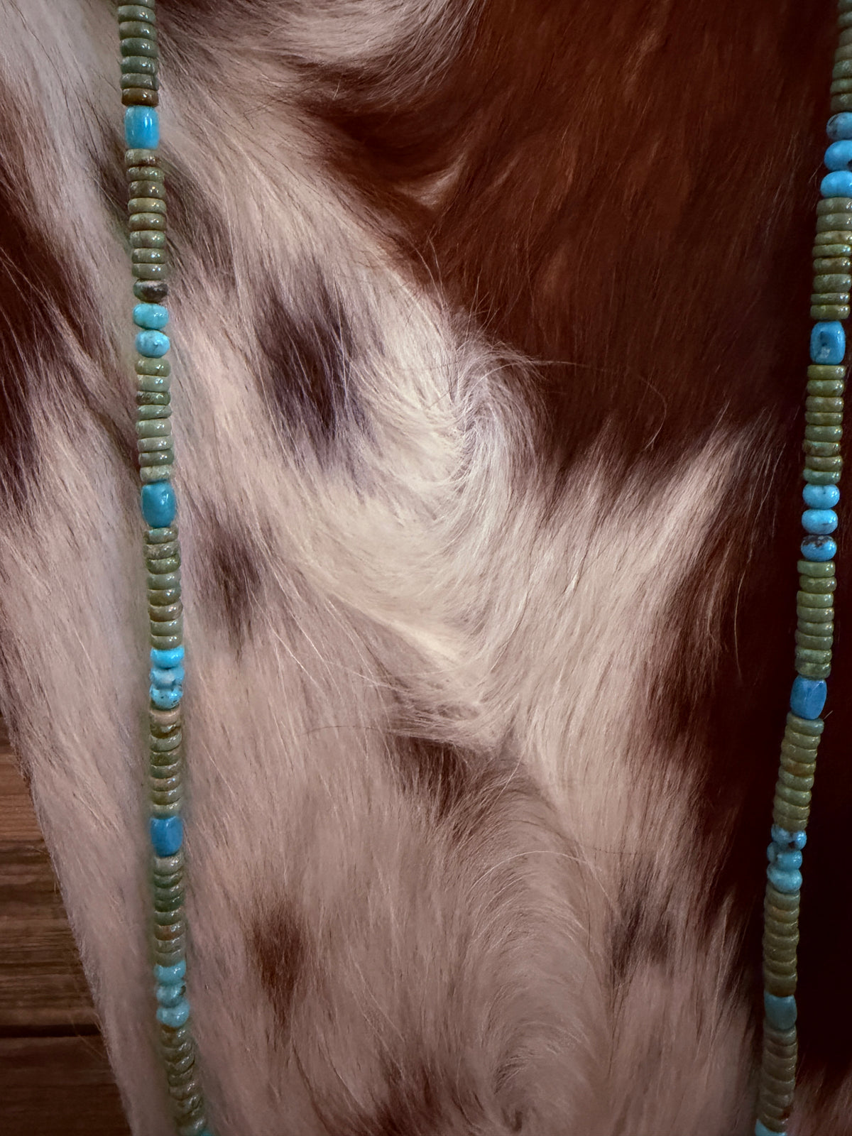 Handcrafted Turquoise & Sterling Silver 30" Beaded Necklace
