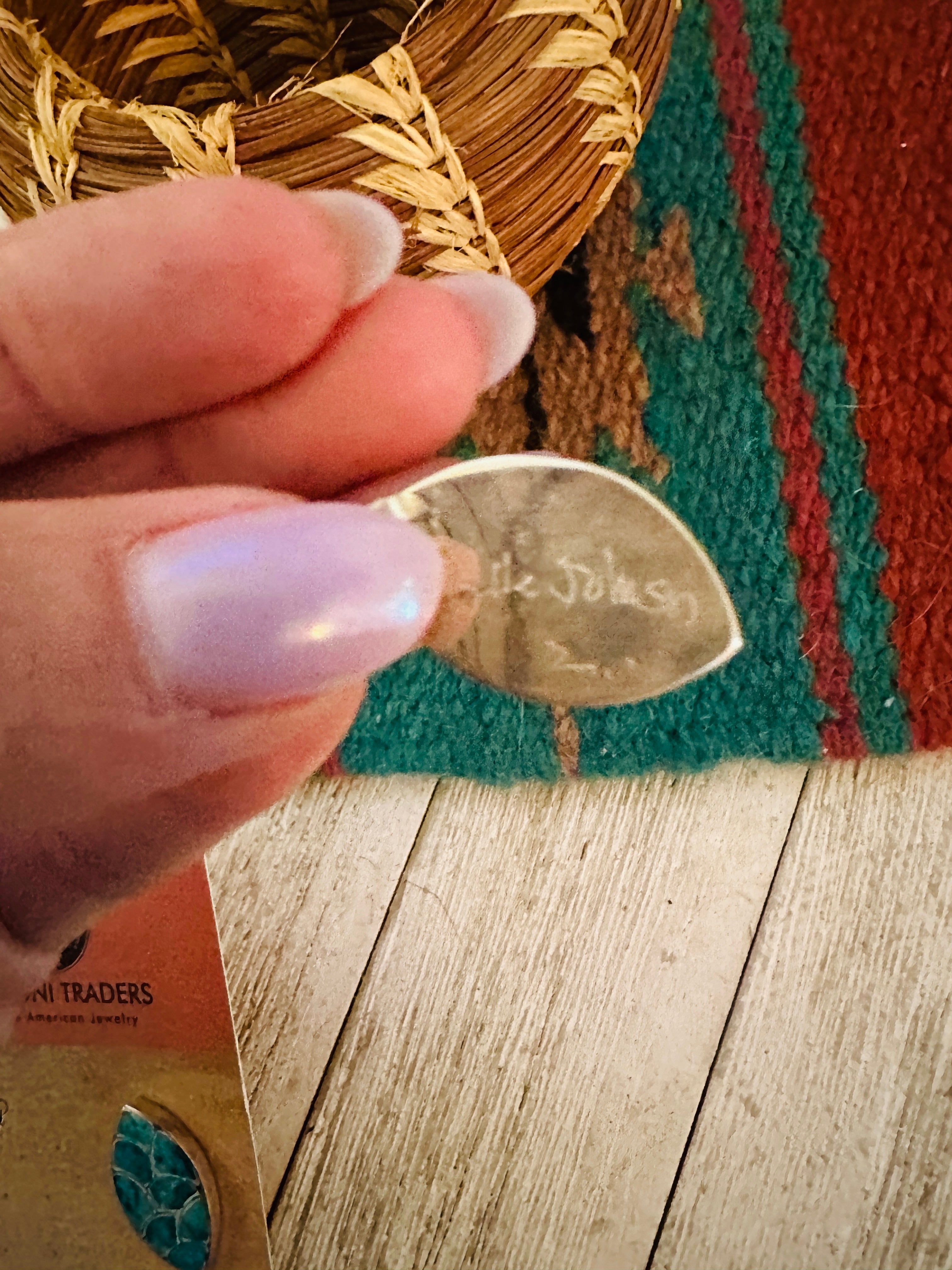 Handcrafted Turquoise & Sterling Silver Inlay Post Earrings