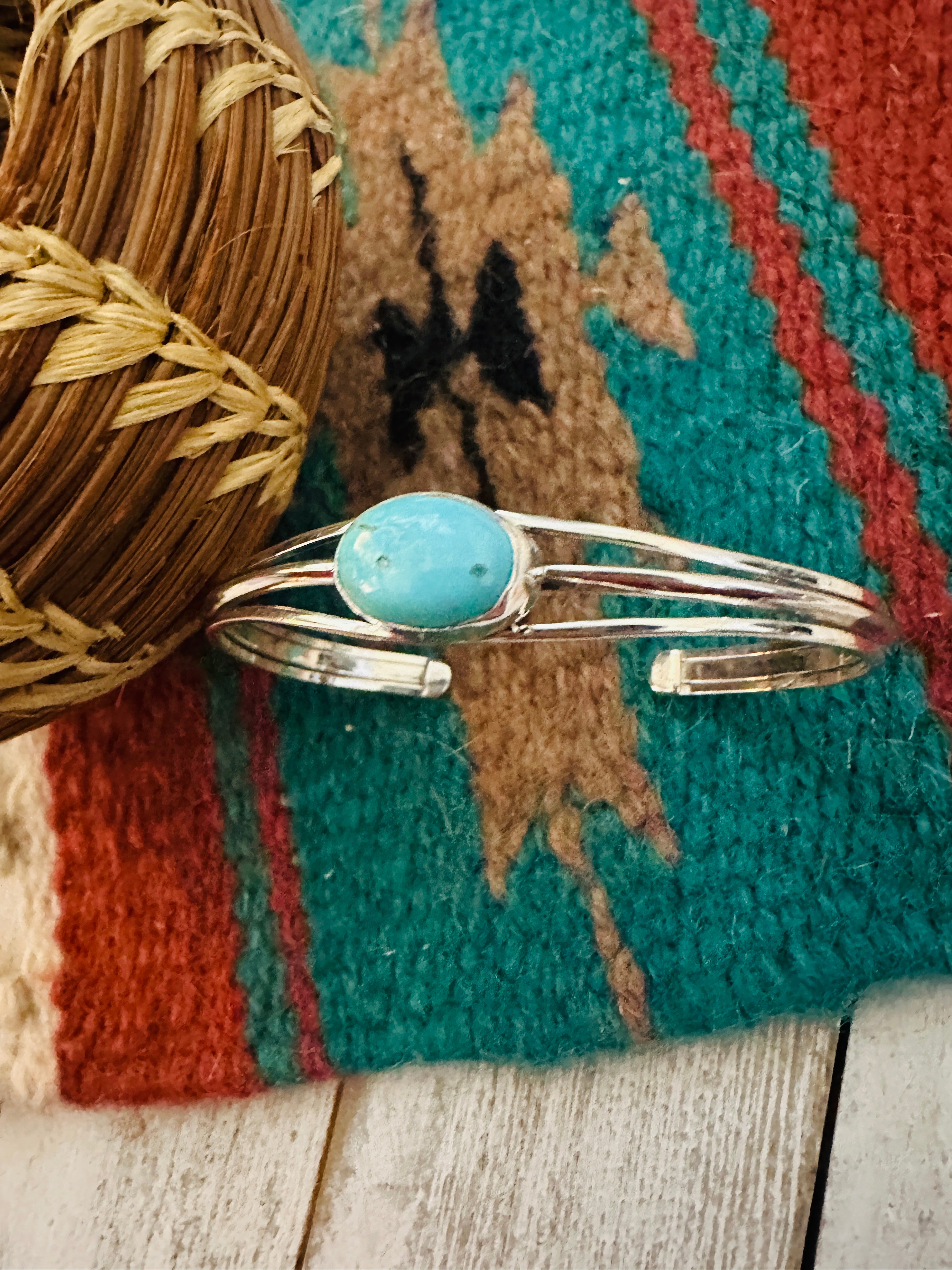 Navajo Turquoise & Sterling Silver Cuff Bracelet