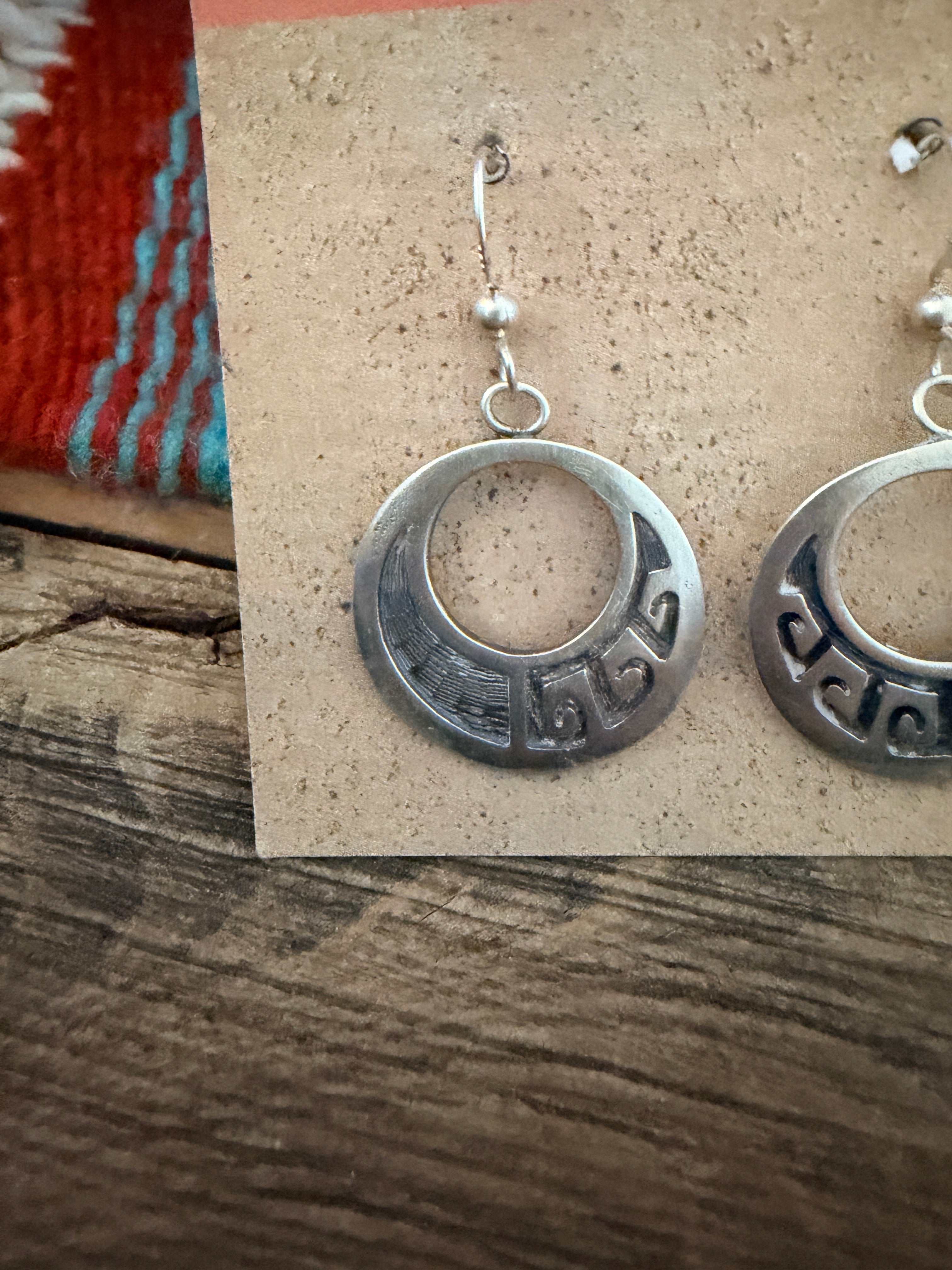 Handcrafted Old Pawn Sterling Silver Overlay Dangle Earrings