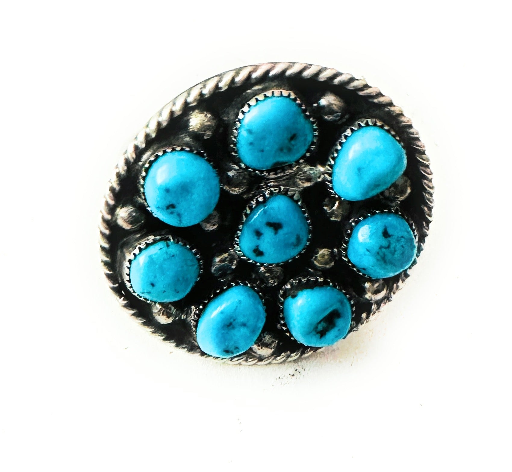 Navajo Sterling Silver & Kingman Turquoise Adjustable Ring