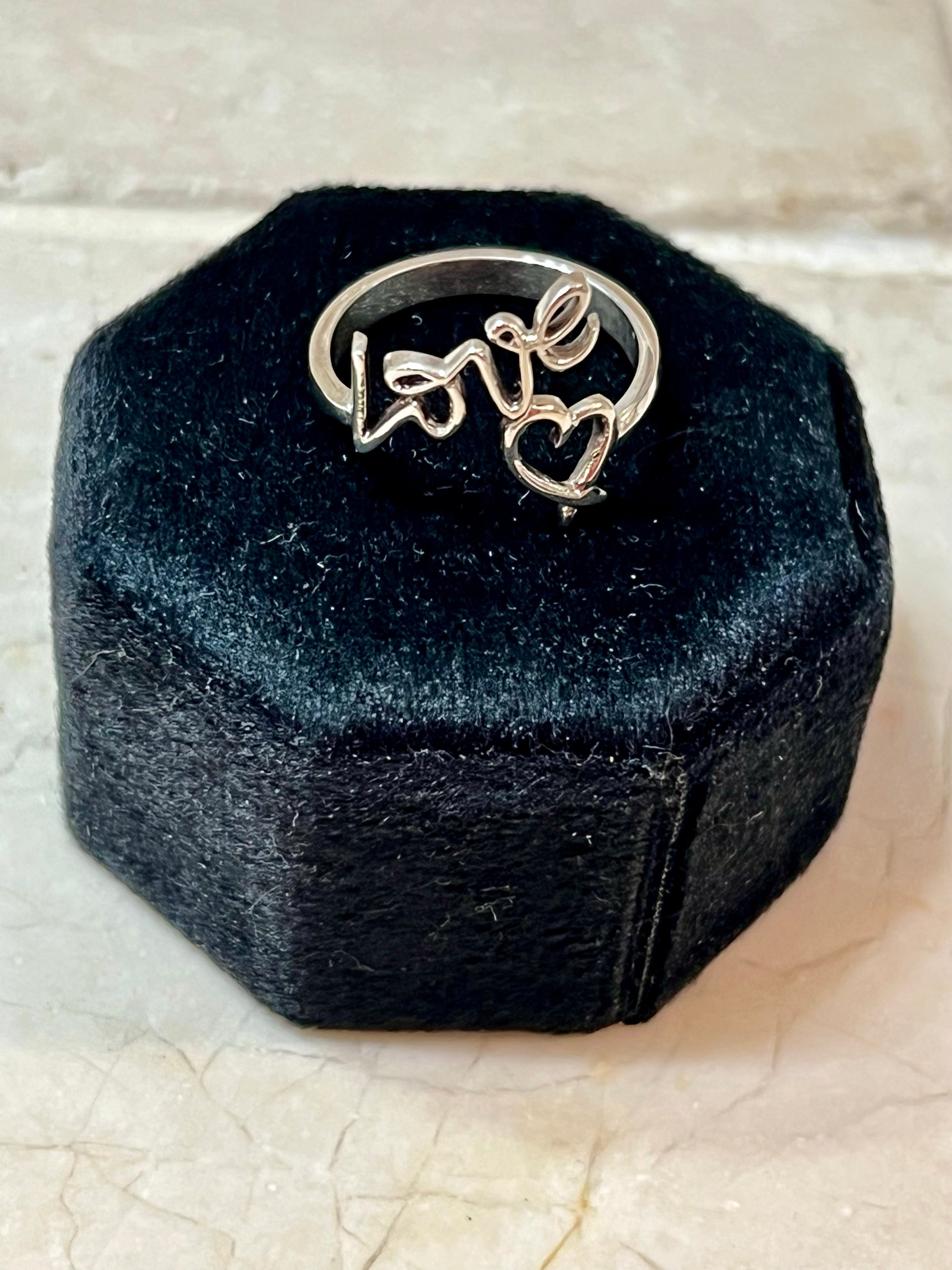 Love Heart Sterling Silver Ring