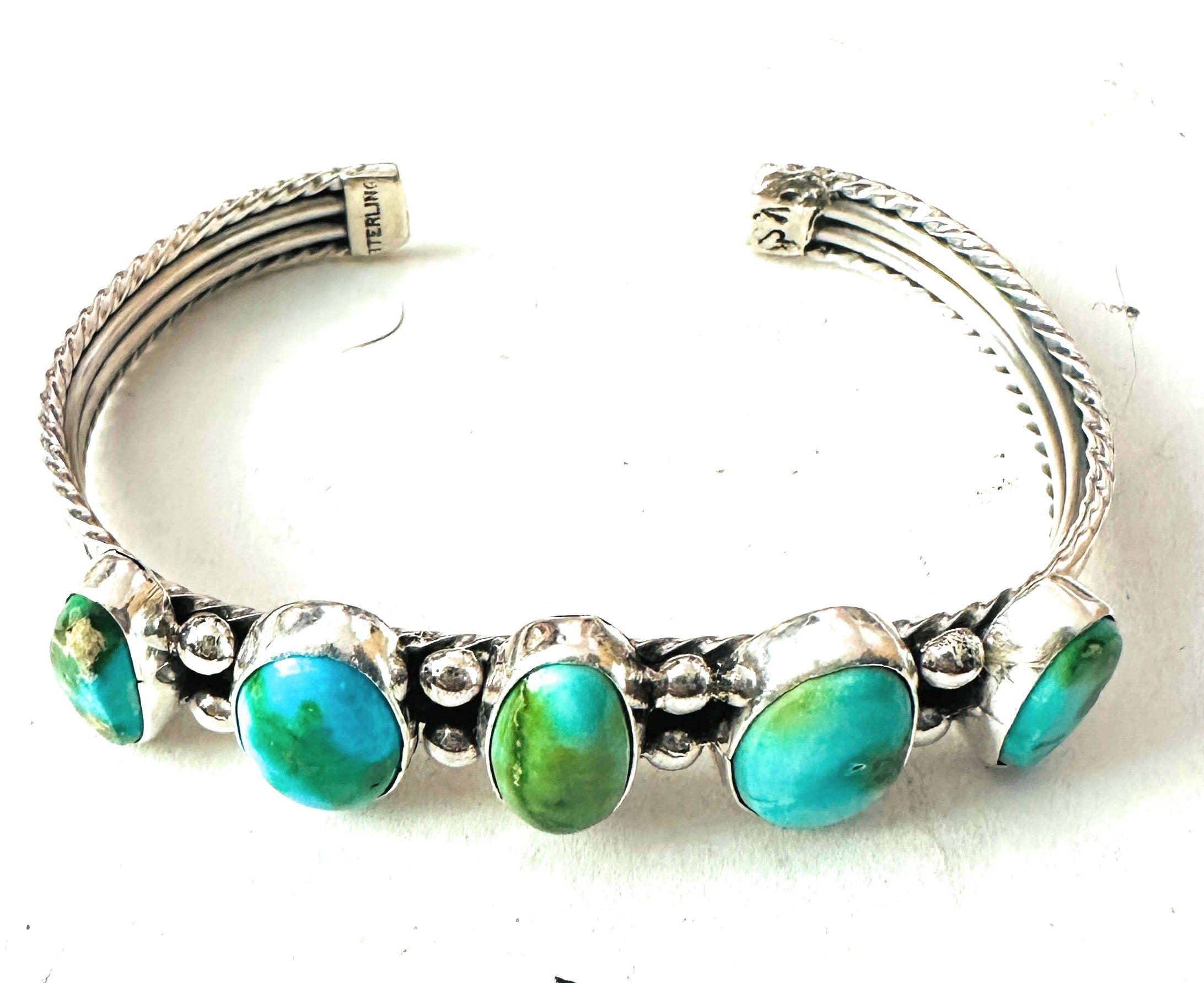 Navajo Sonoran Mountain Turquoise & Sterling Silver Cuff Bracelet