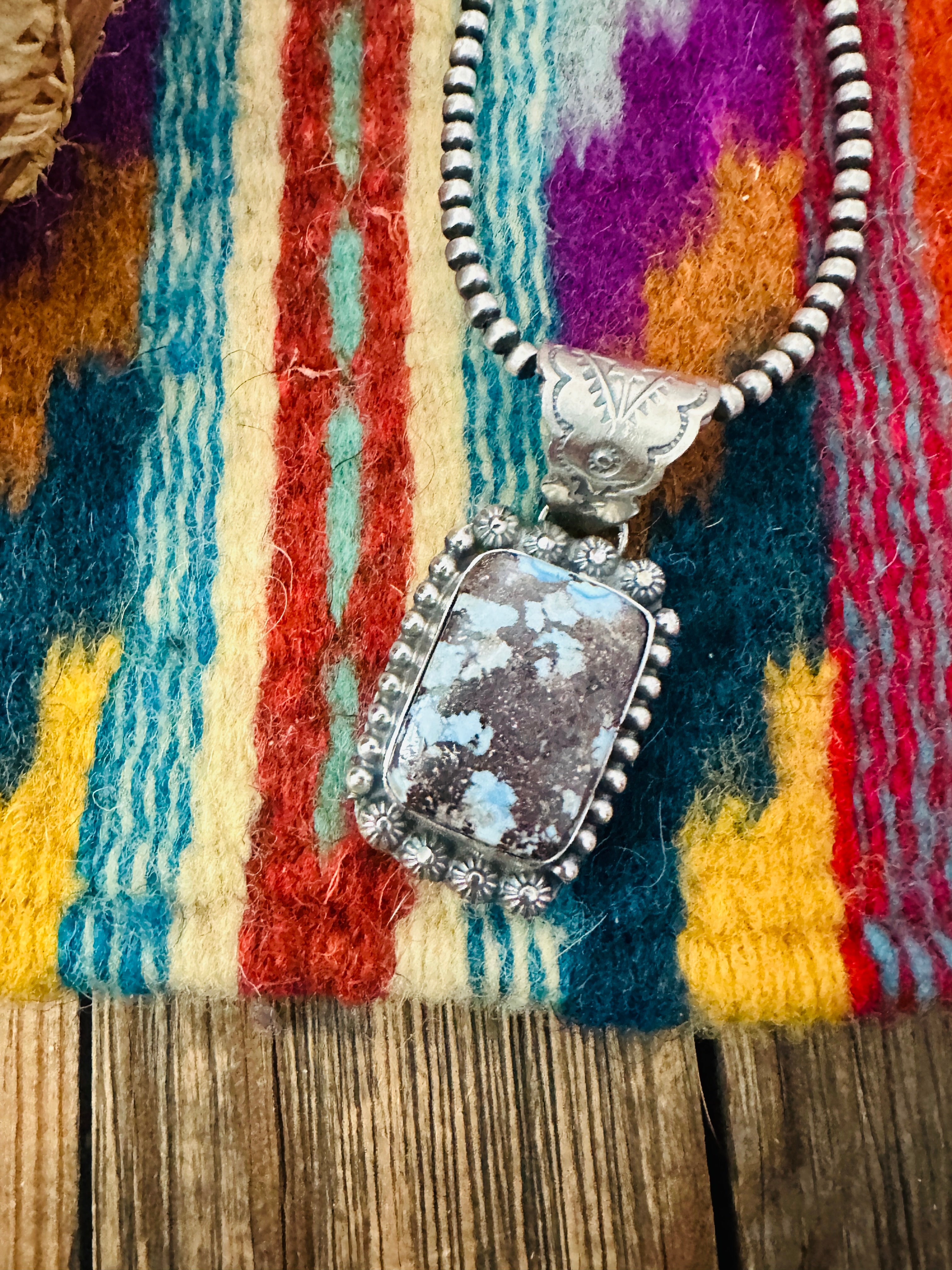 Handcrafted Sterling Silver & Golden Hills Turquoise Pendant
