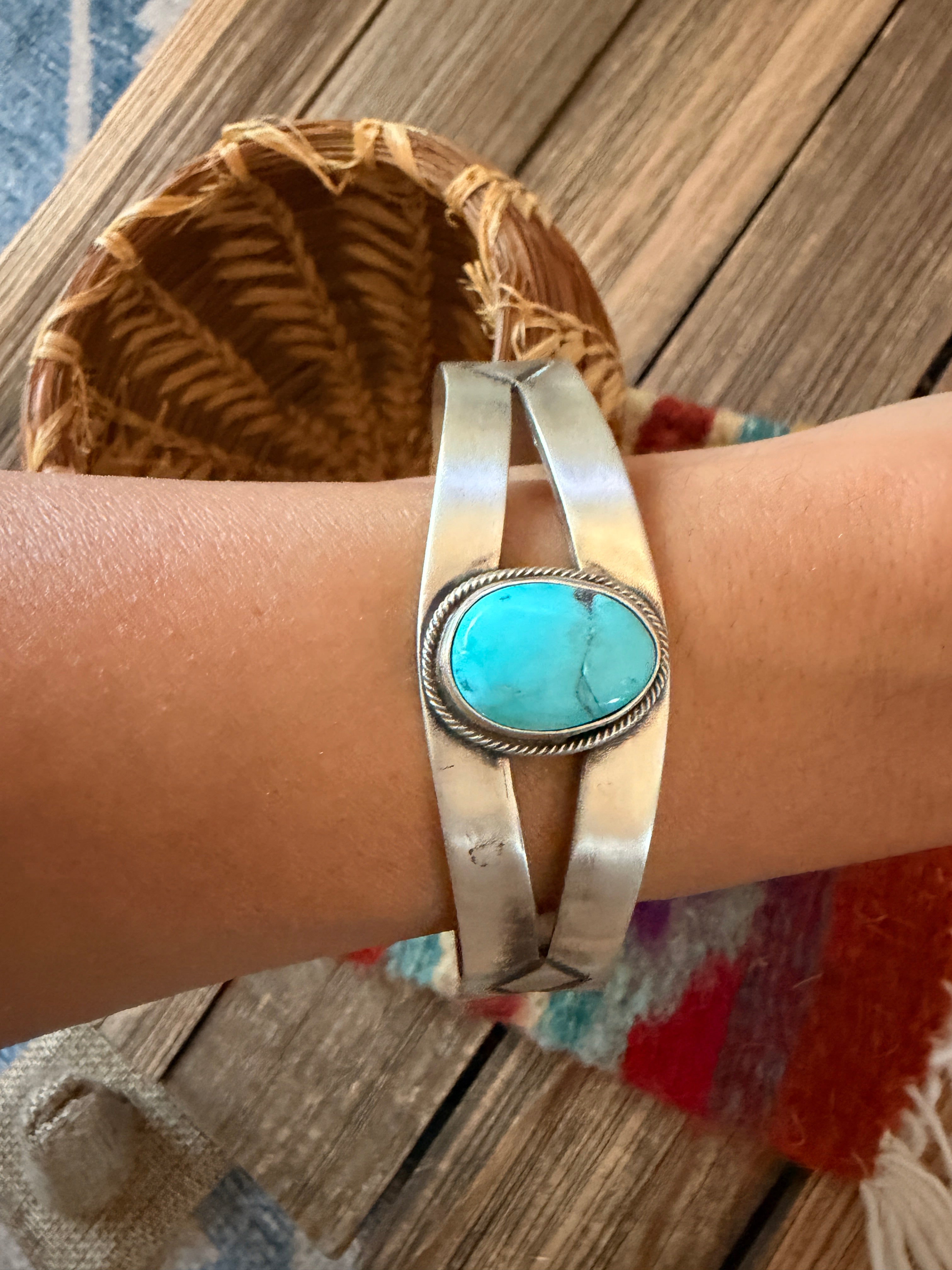 Handcrafted Sterling Silver & Turquoise Cuff Bracelet
