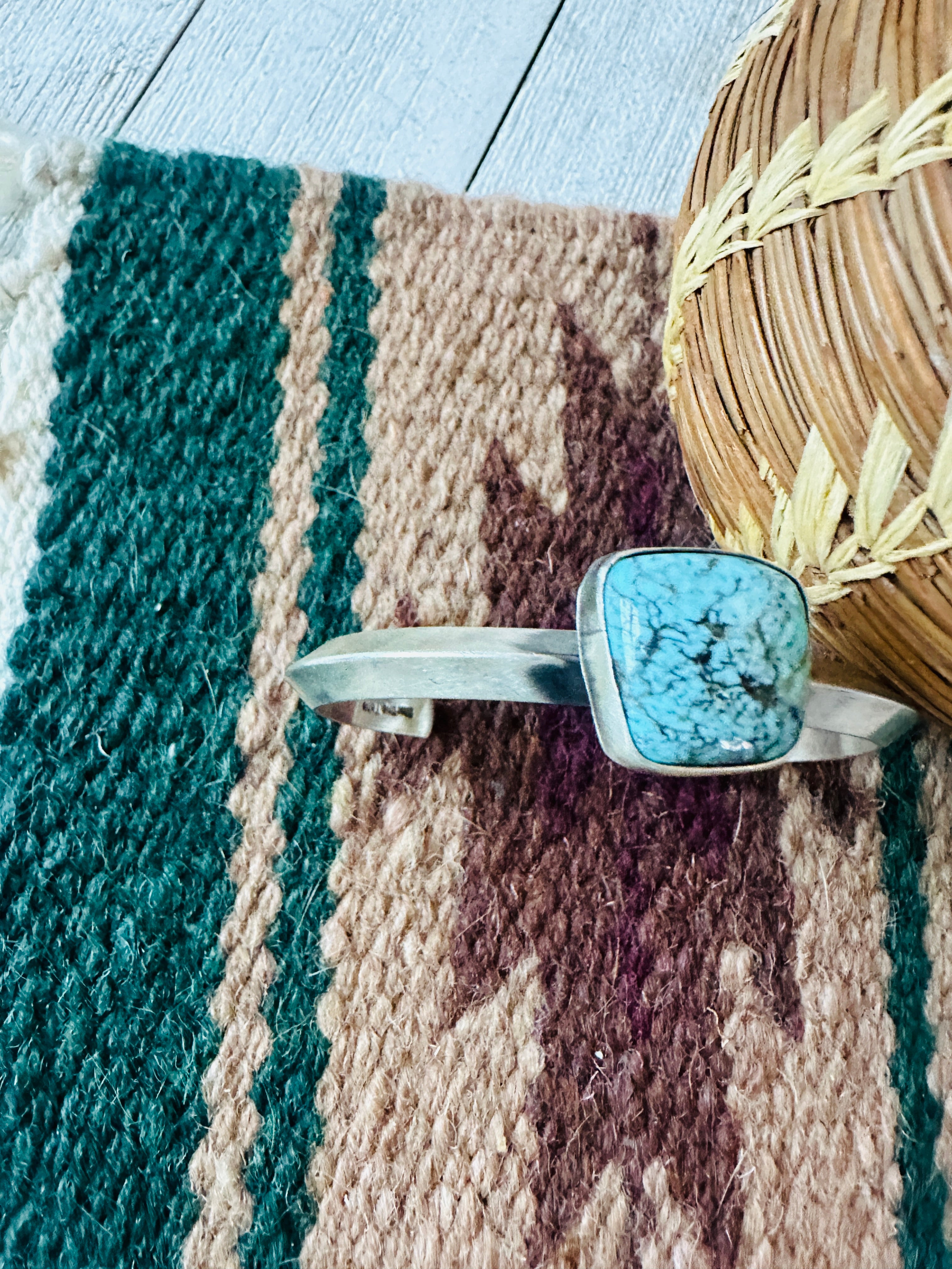 Navajo Sterling Silver & Turquoise Cuff Bracelet