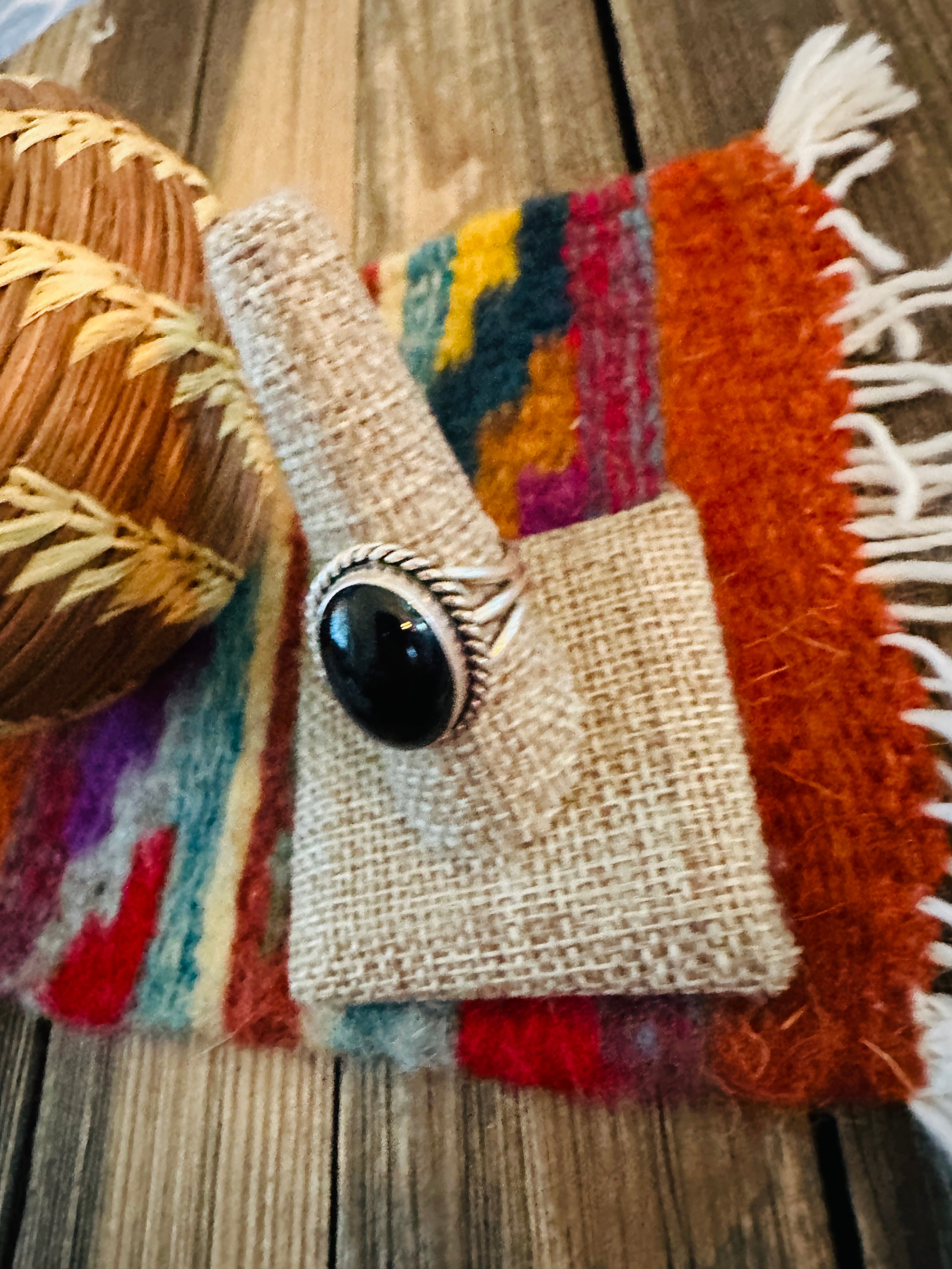 Handcrafted Black Onyx, & Sterling Silver Ring