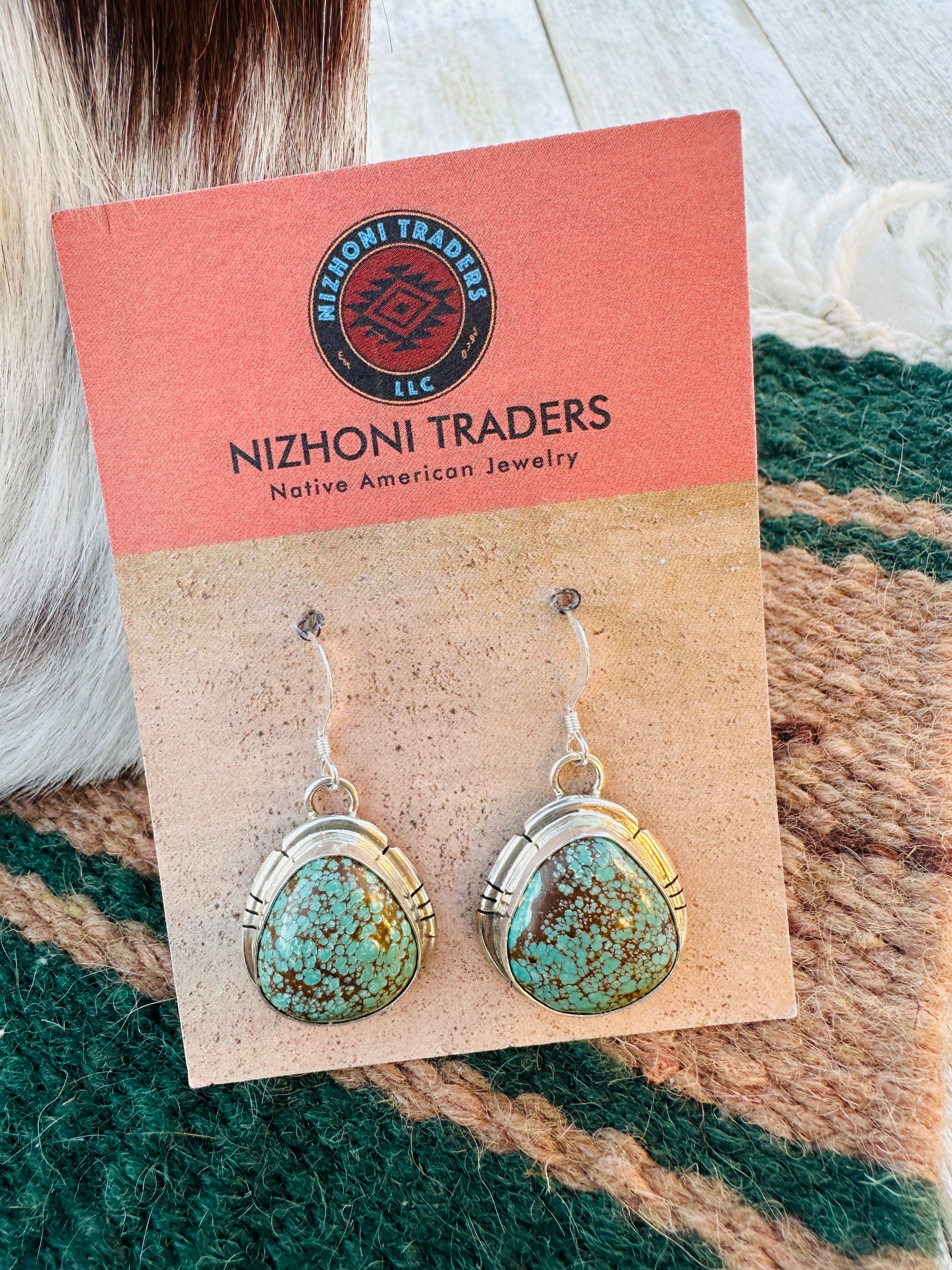 Handcrafted Royston Turquoise & Sterling Silver Necklace and Earring Set