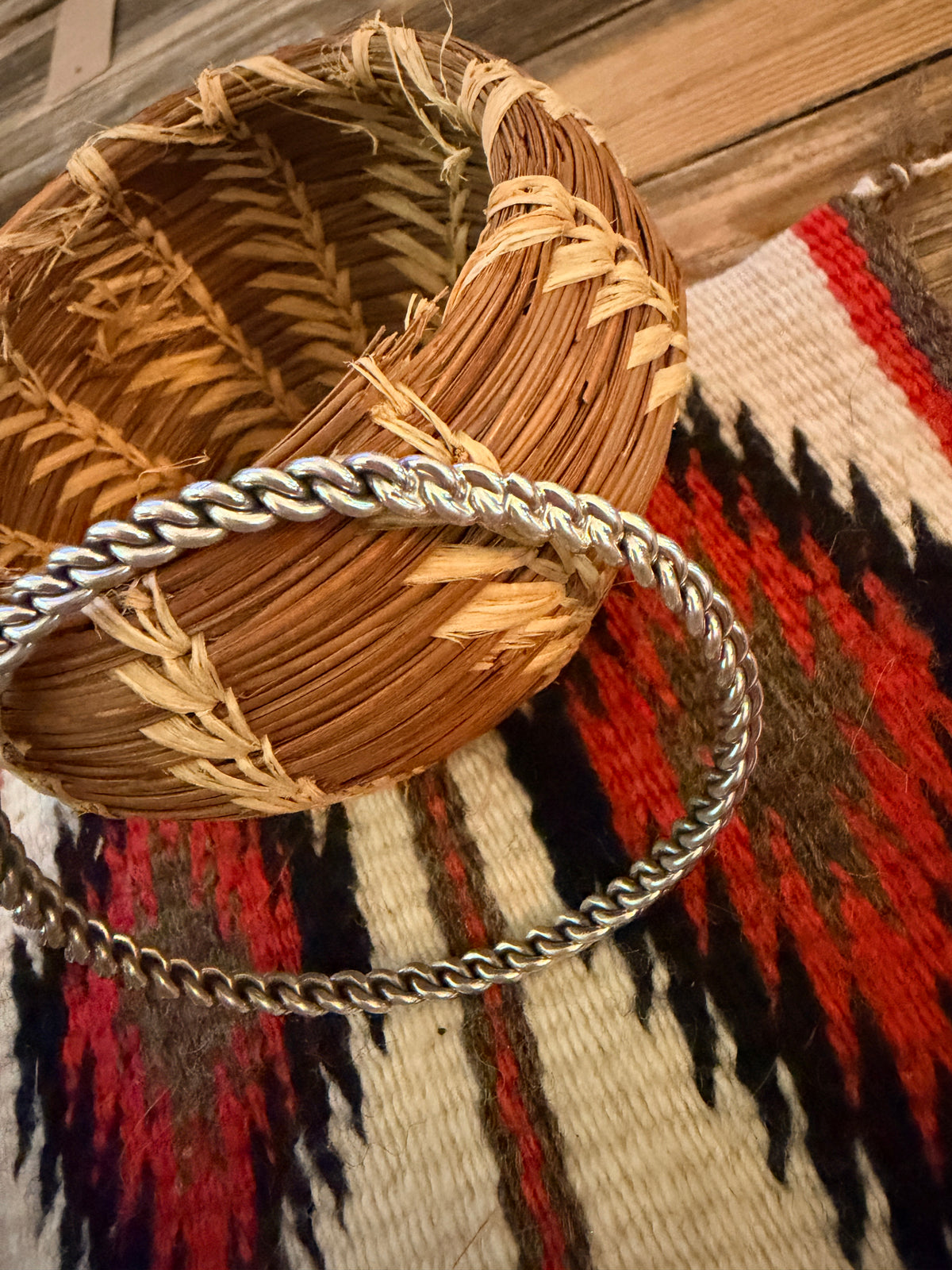 Handcrafted Sterling Silver Twisted Bangle Bracelet