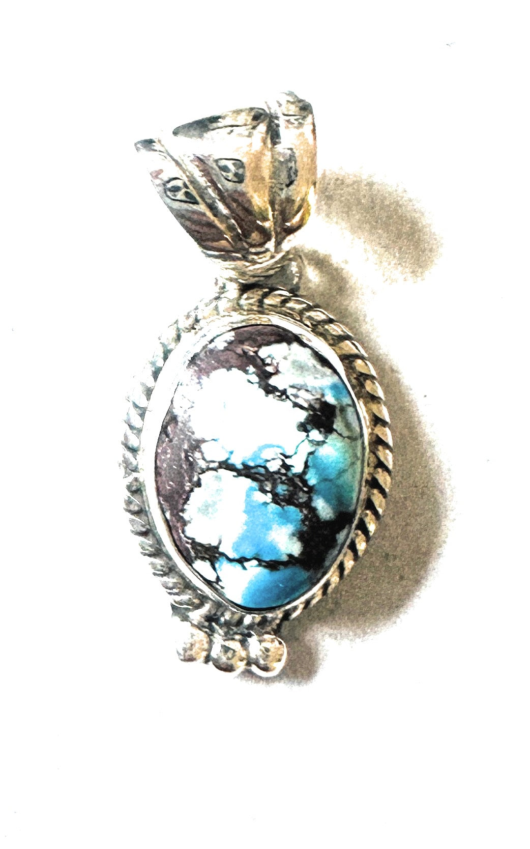 Navajo Golden Hills Turquoise and Sterling Silver Pendant