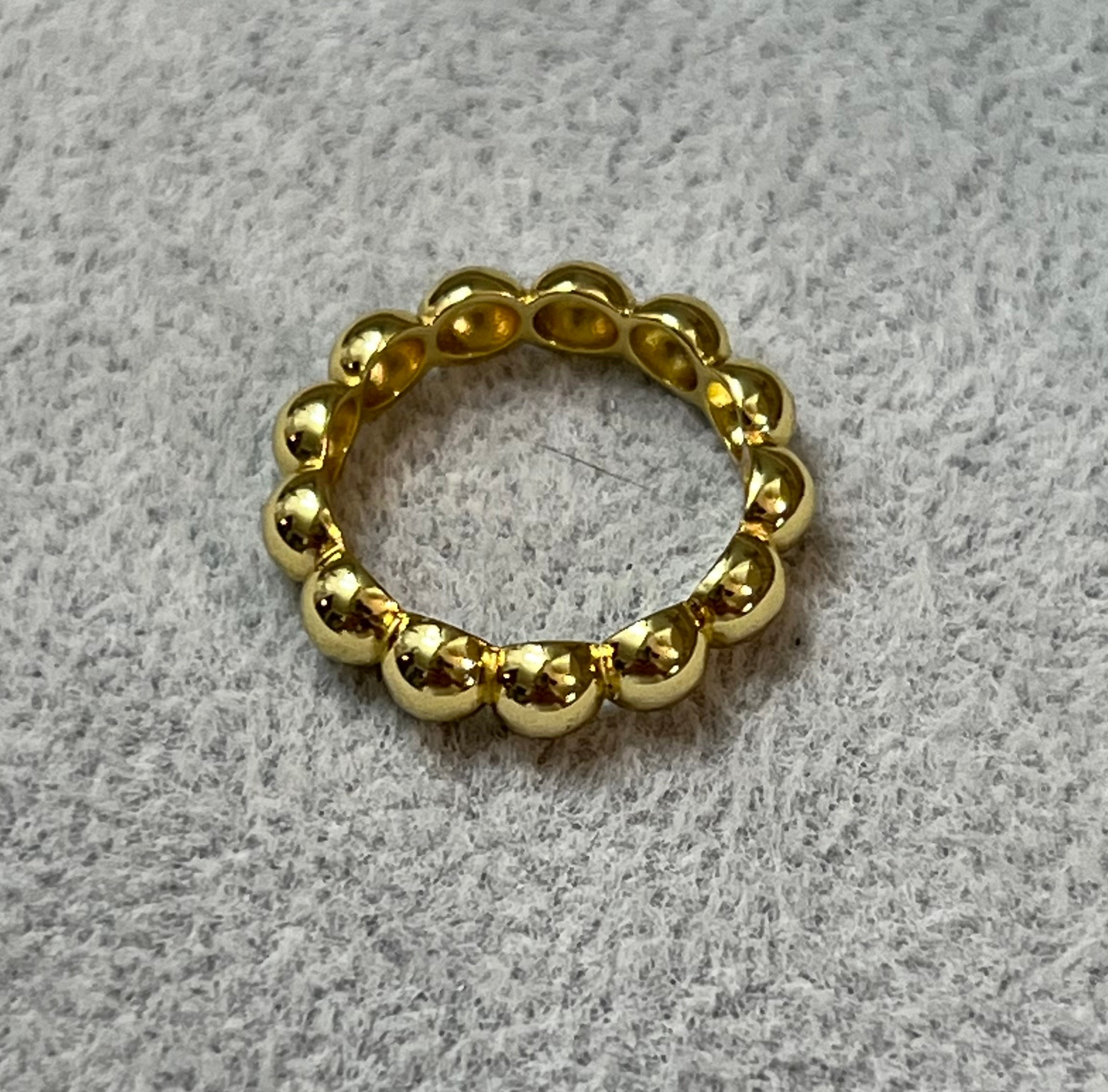 14k Gold Plated Sterling Silver Chunky Bubble Ring Size 6