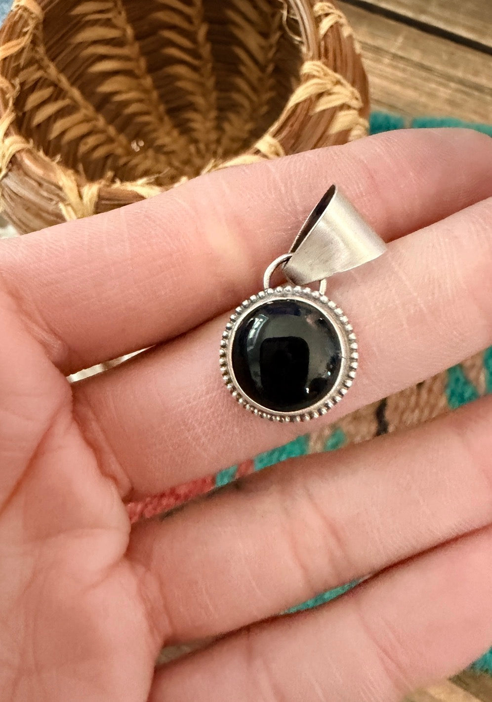 Handcrafted Sterling Silver & Onyx Pendant