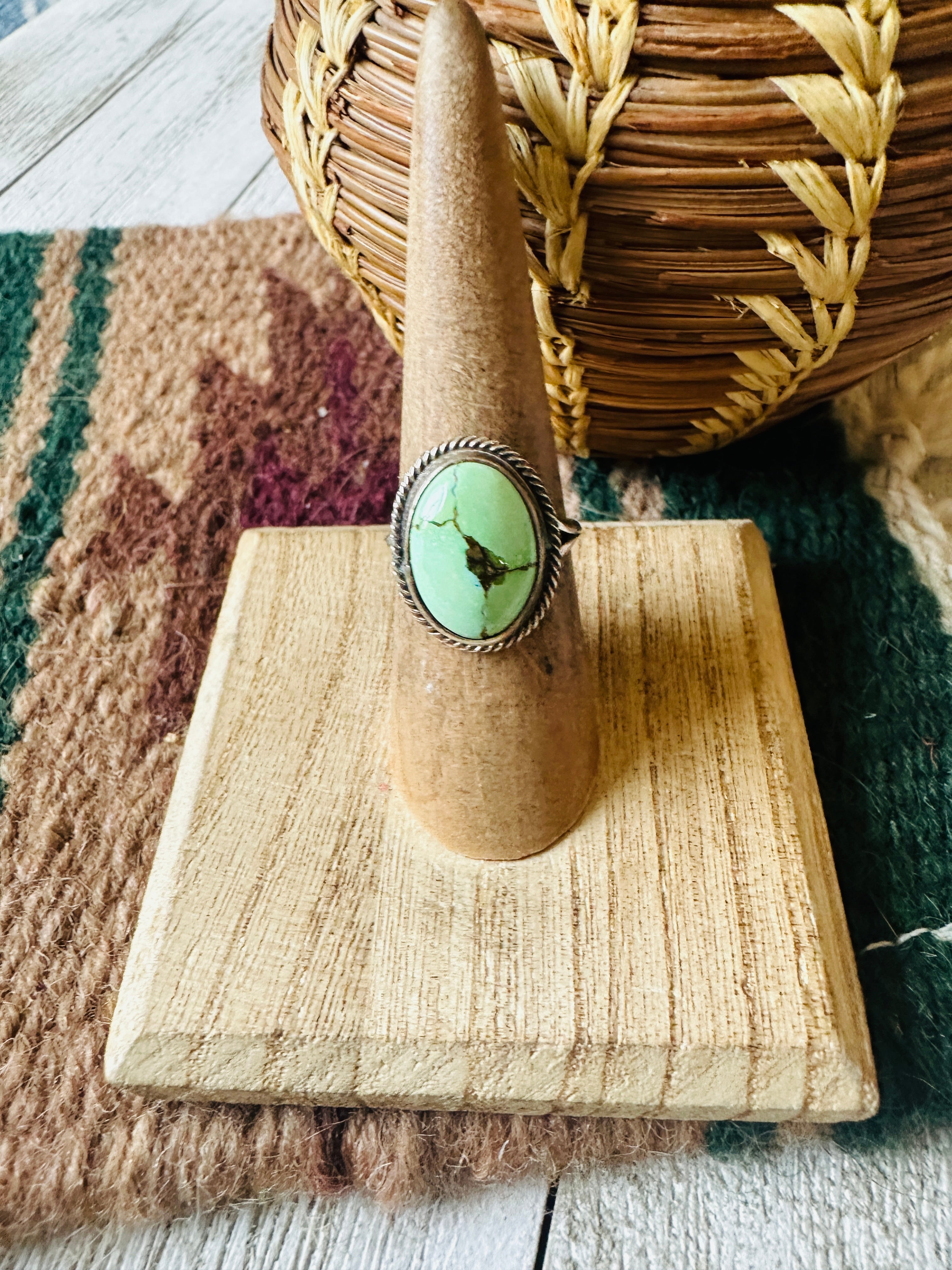 Navajo Turquoise & Sterling Silver Ring Size 6