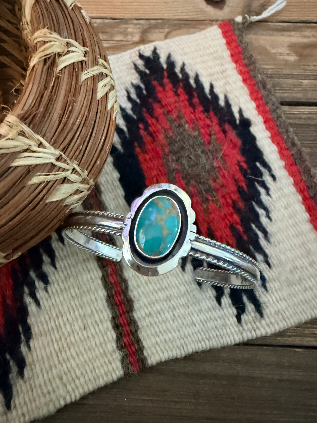Handcrafted Turquoise & Sterling Silver Cuff Bracelet