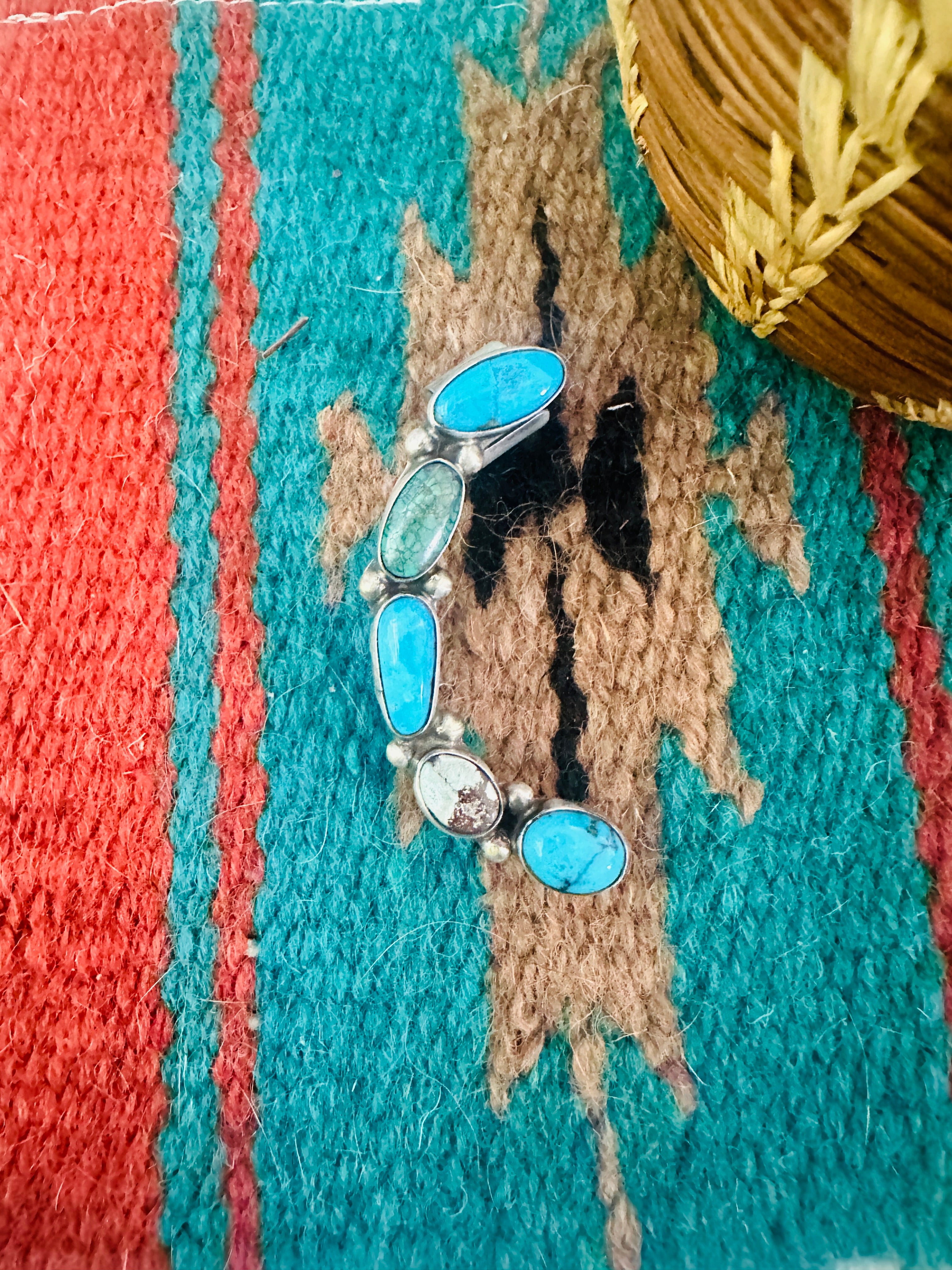 Navajo Sterling Silver & Turquoise Right Ear Cuff