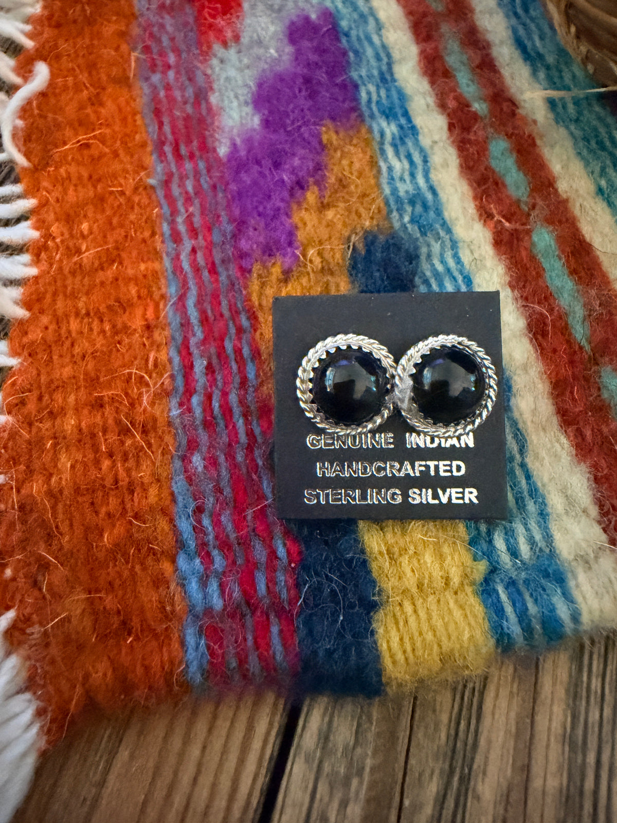 Handcrafted Onyx & Sterling Silver Stud Earrings
