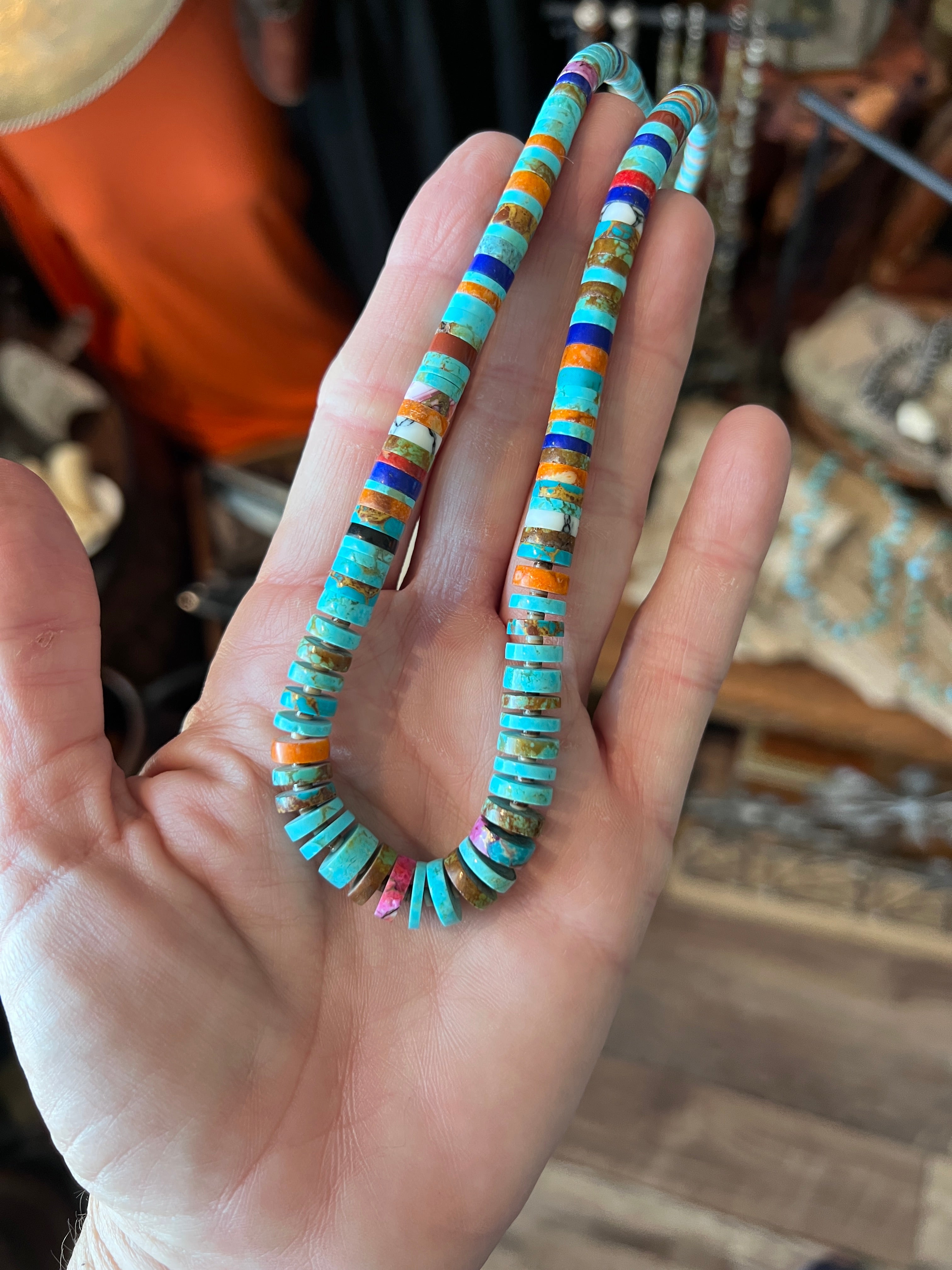 Ronald Chavez Handcrafted Multistone Graduated Heishi Bead Necklace, 21-1/2 inches