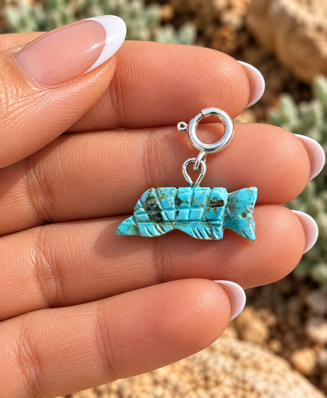 Handcrafted Turquoise Armadillo Charm