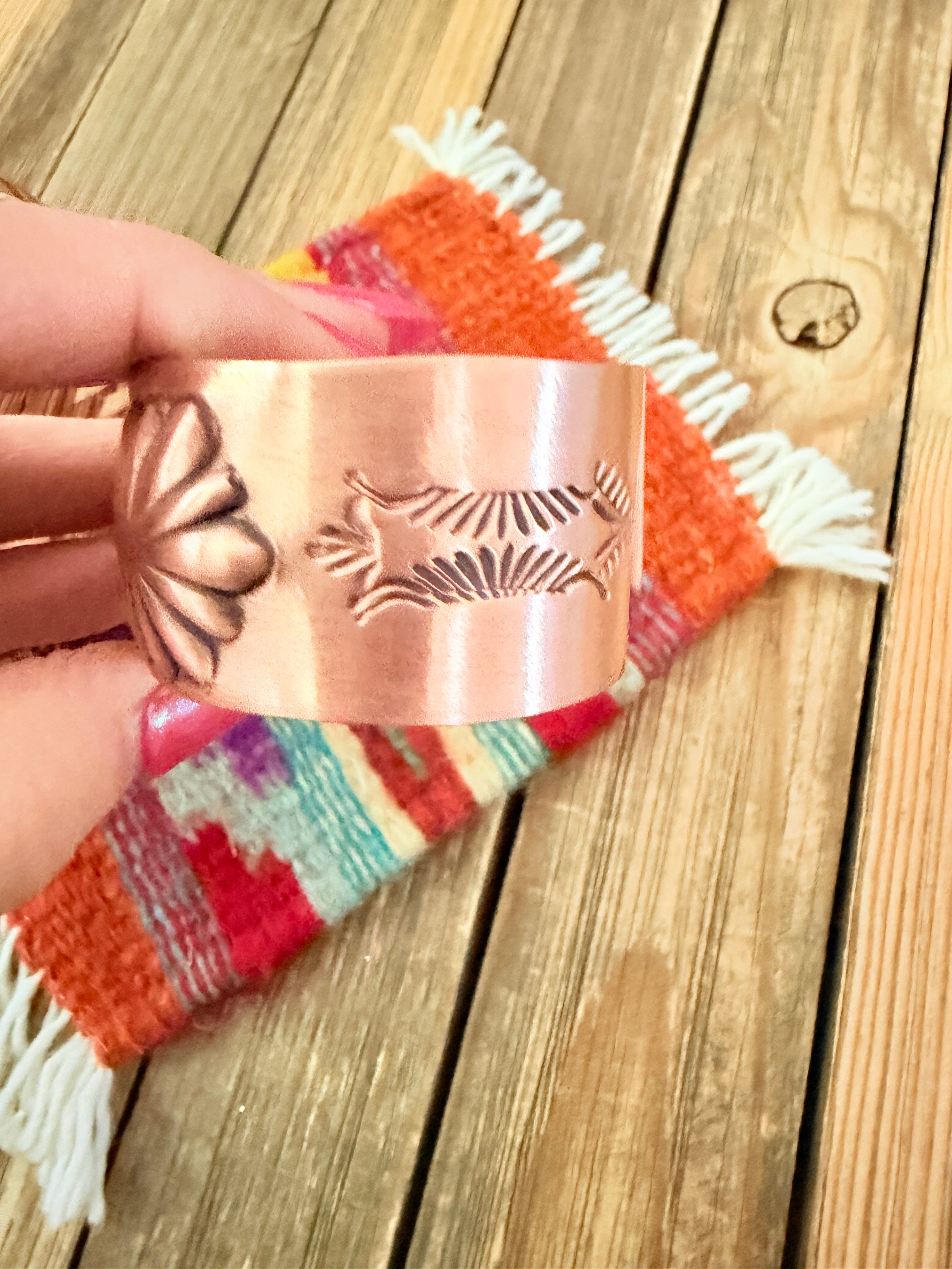 Handcrafted Copper Cuff Bracelet by Elvira Bill