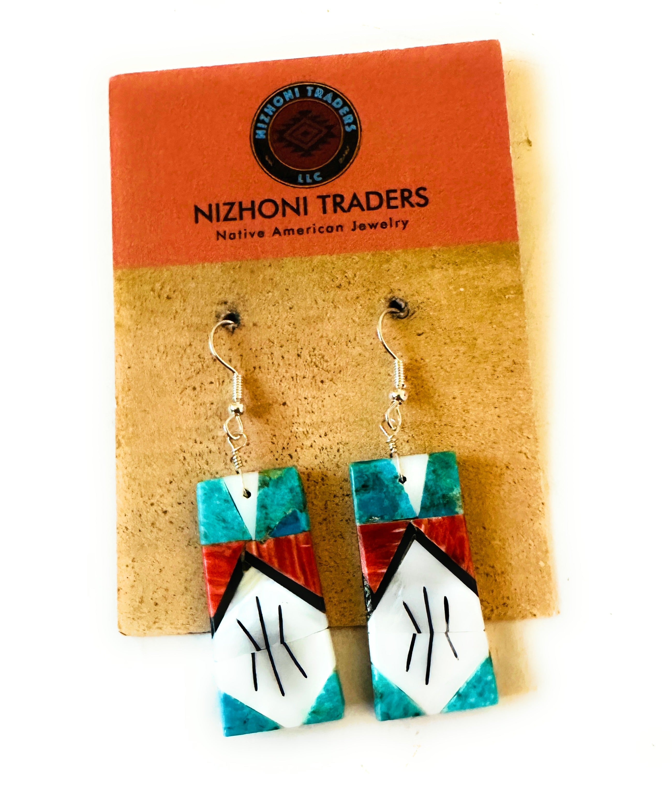 Santo Domingo Multi Stone Inlay Dangle Earrings