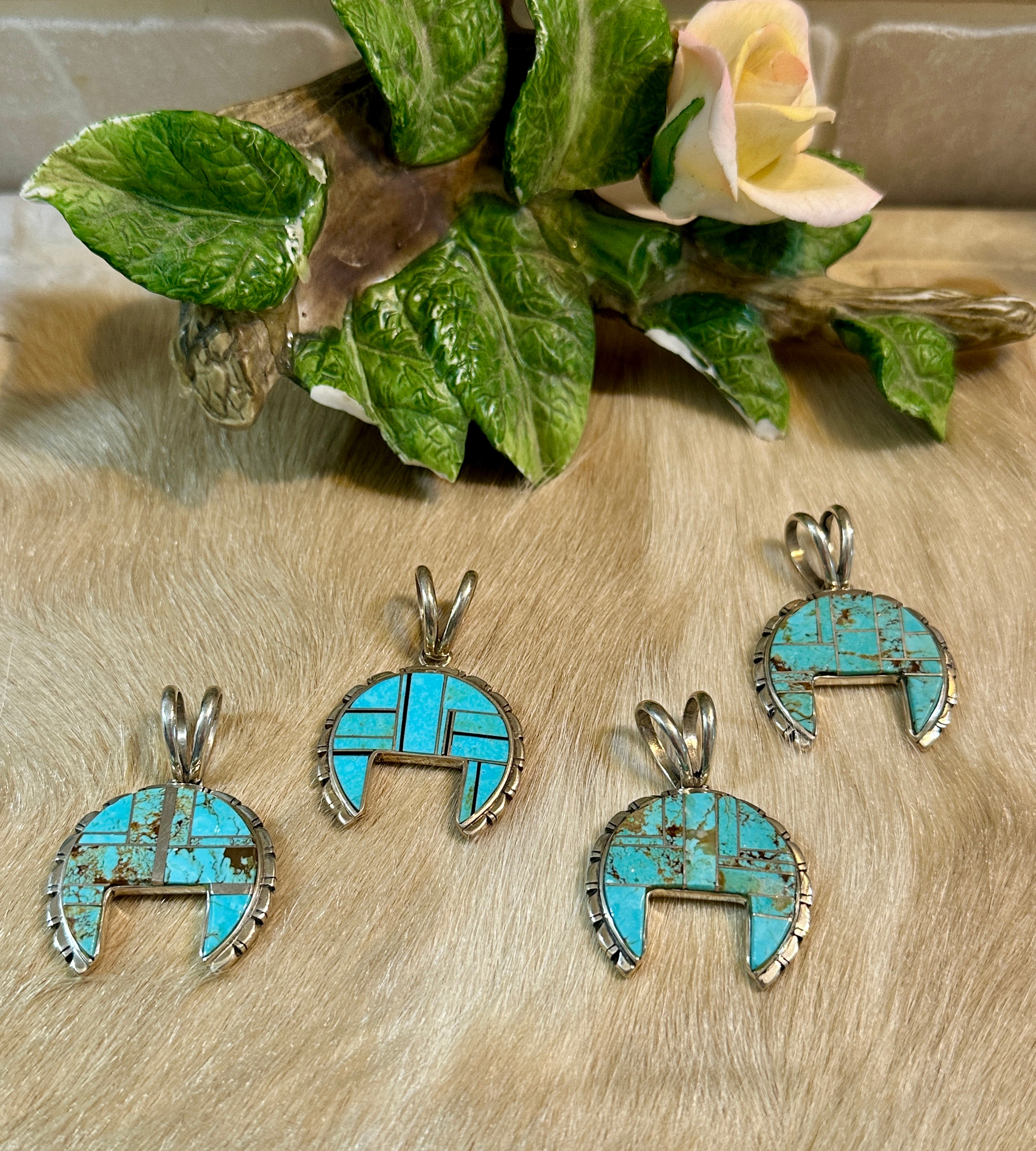 Handcrafted Turquoise 8 & Sterling Silver Naja Pendant