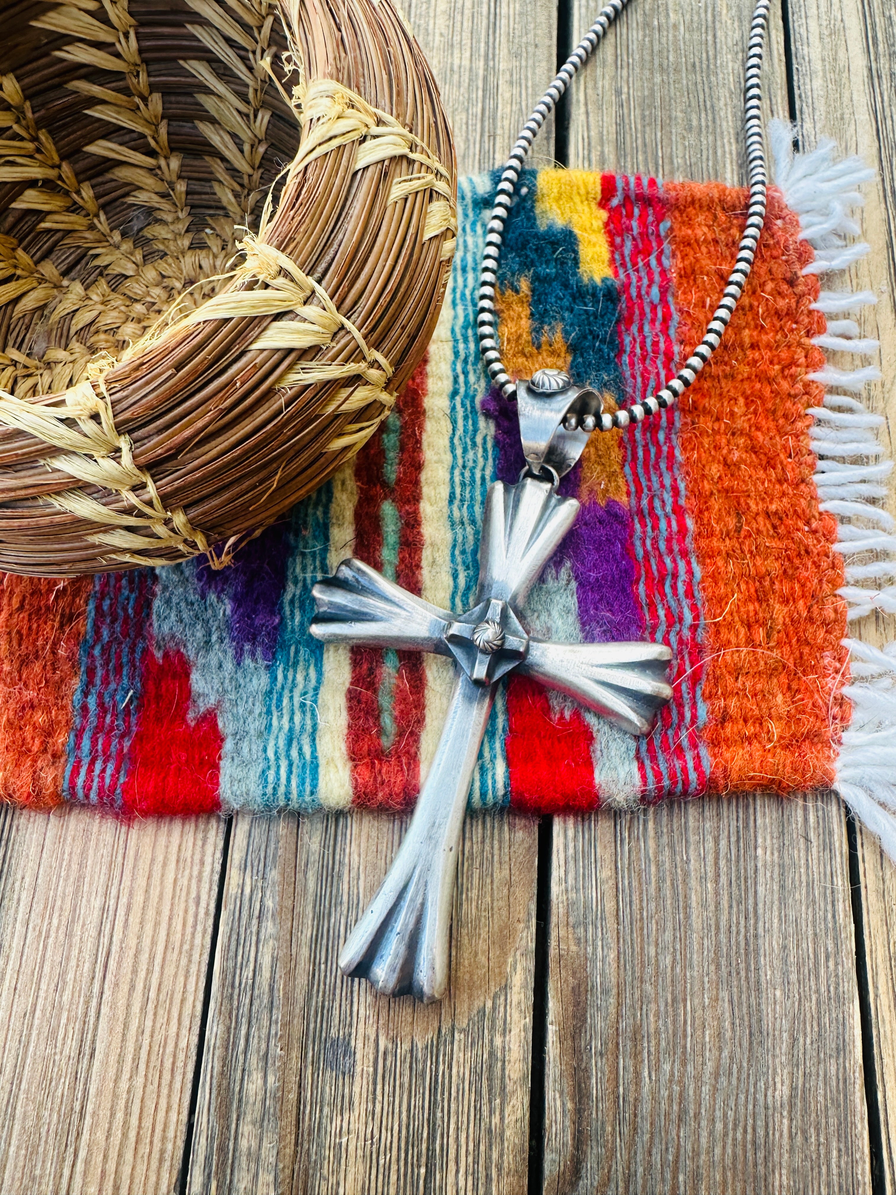 Handcrafted Sterling Silver Cross Pendant by Chimney Butte