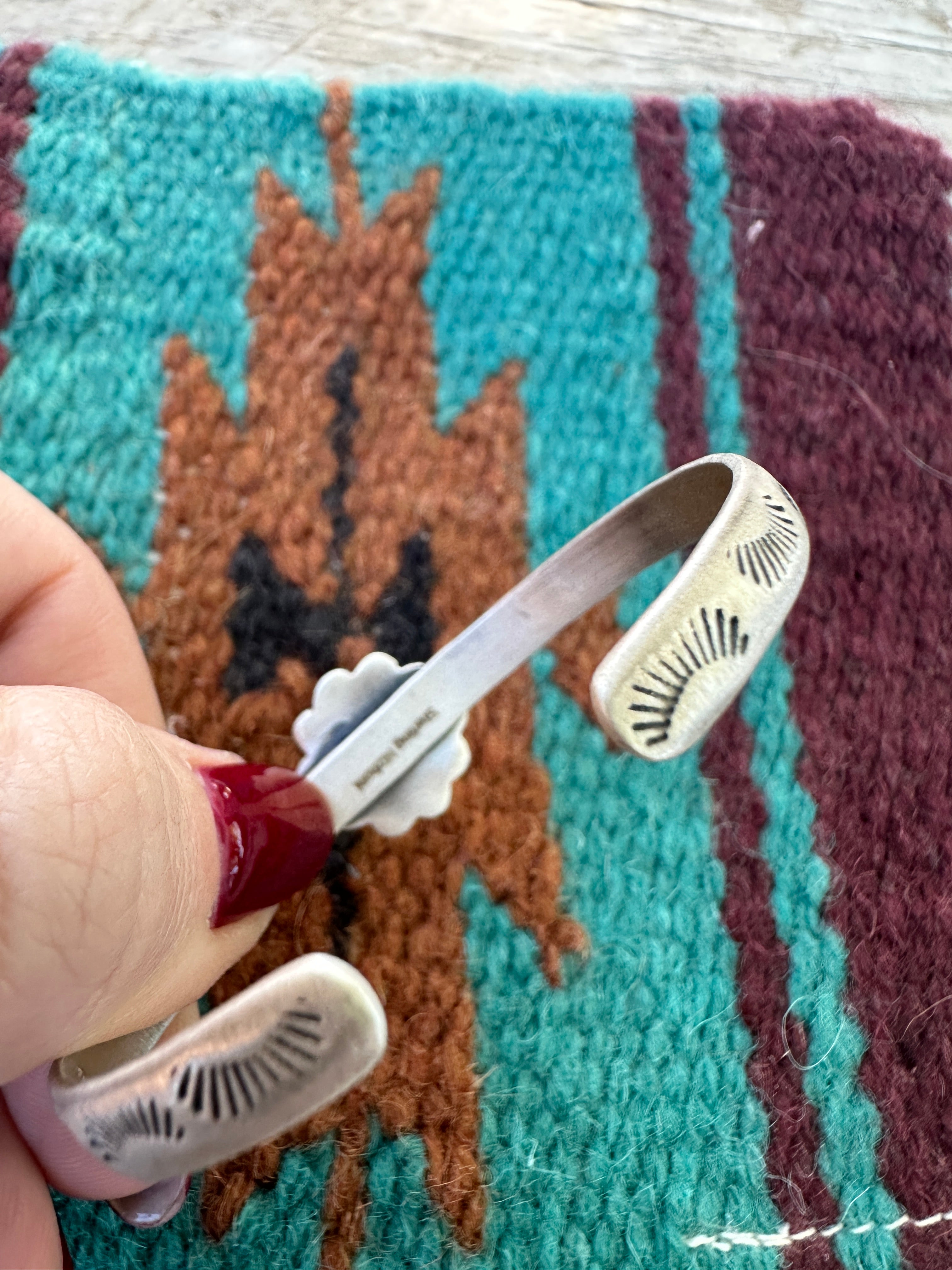 Handmade Sterling Silver, Sonoran Mountain Turquiose Adjustable Cuff Bracelet