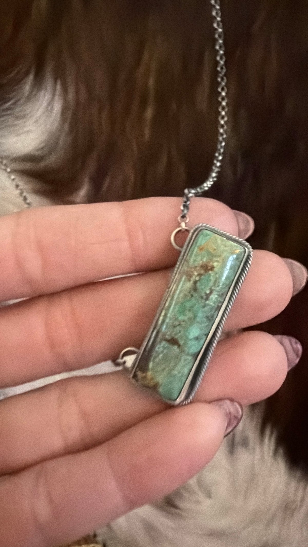Handcrafted Turquoise & Sterling Silver Bar Necklace