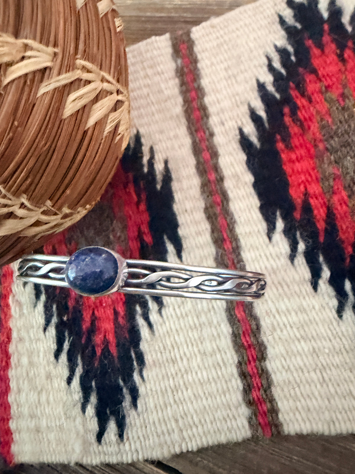 Handcrafted Lapis & Sterling Silver Cuff Bracelet