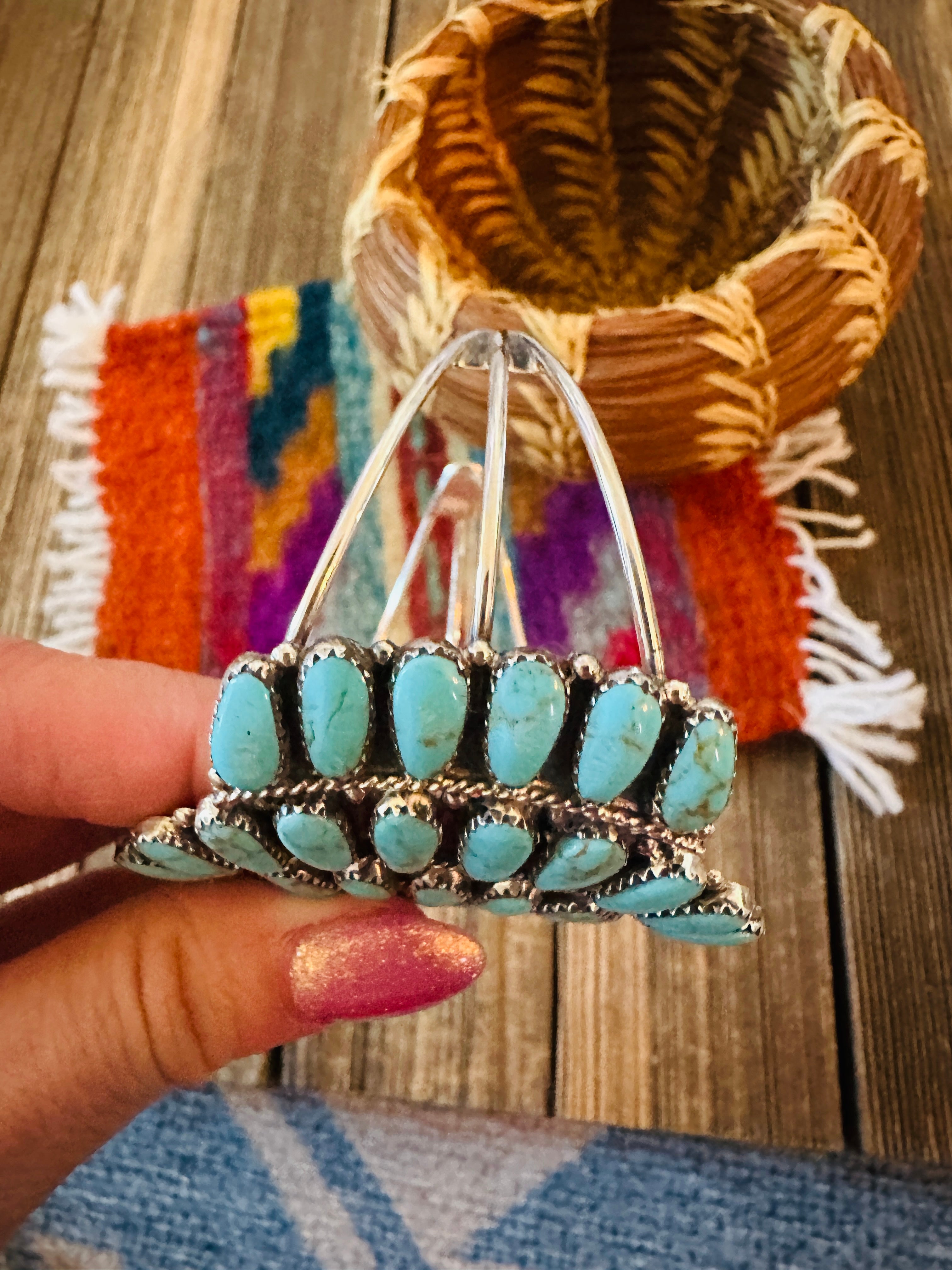 Handcrafted Turquoise & Sterling Silver Cuff Bracelet