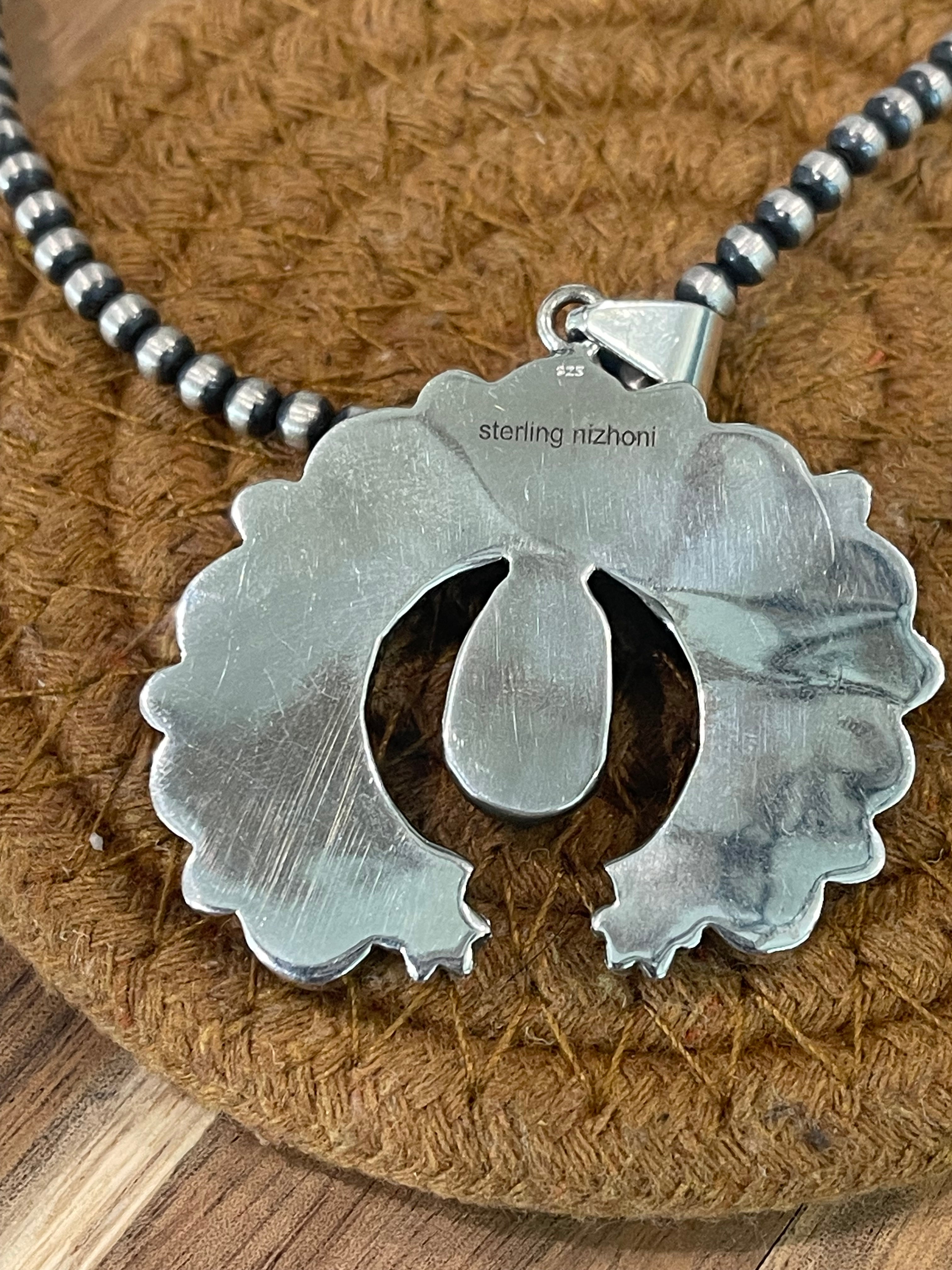 Handmade Sterling Silver & South Hill Sonoran Turquoise Naja Cluster Pendant