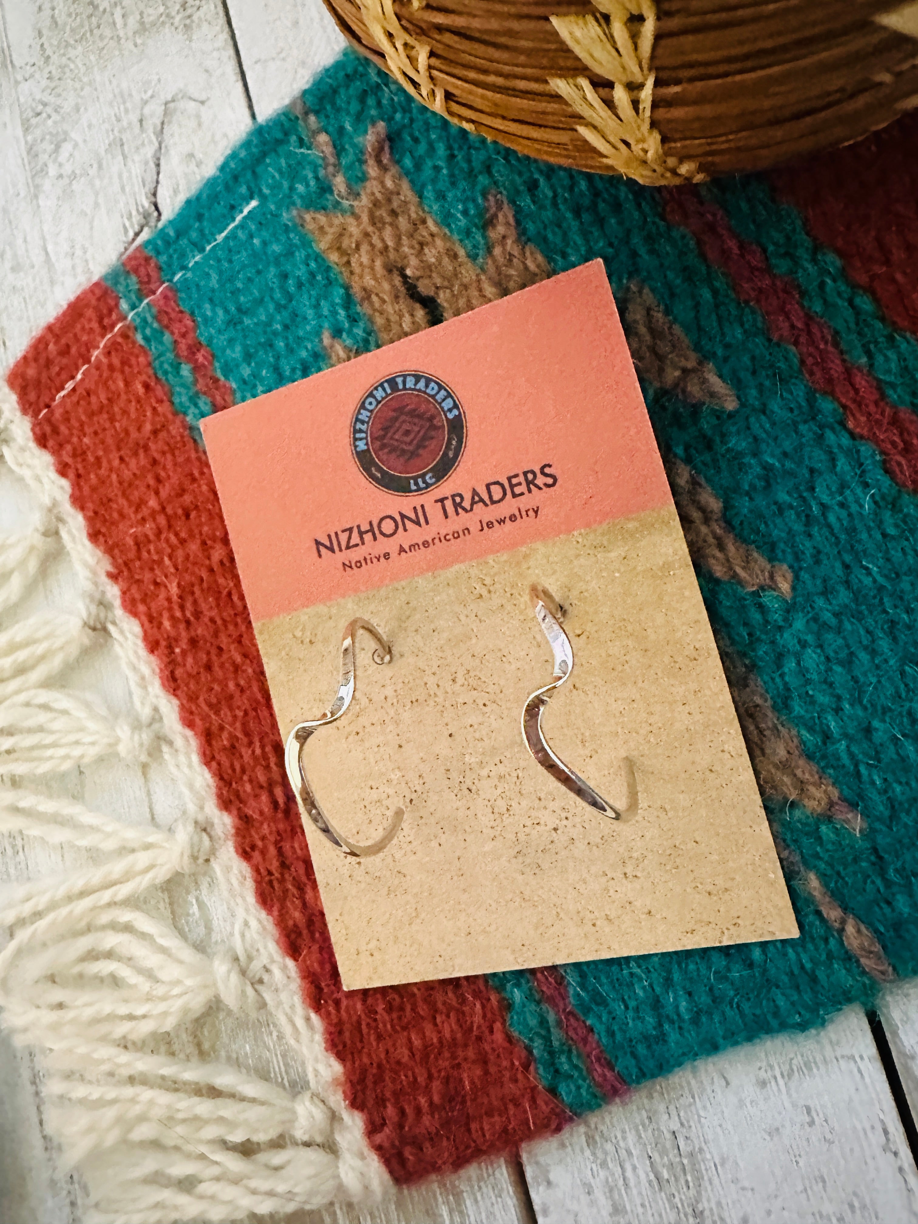 Navajo Sterling Silver Hoop Earrings