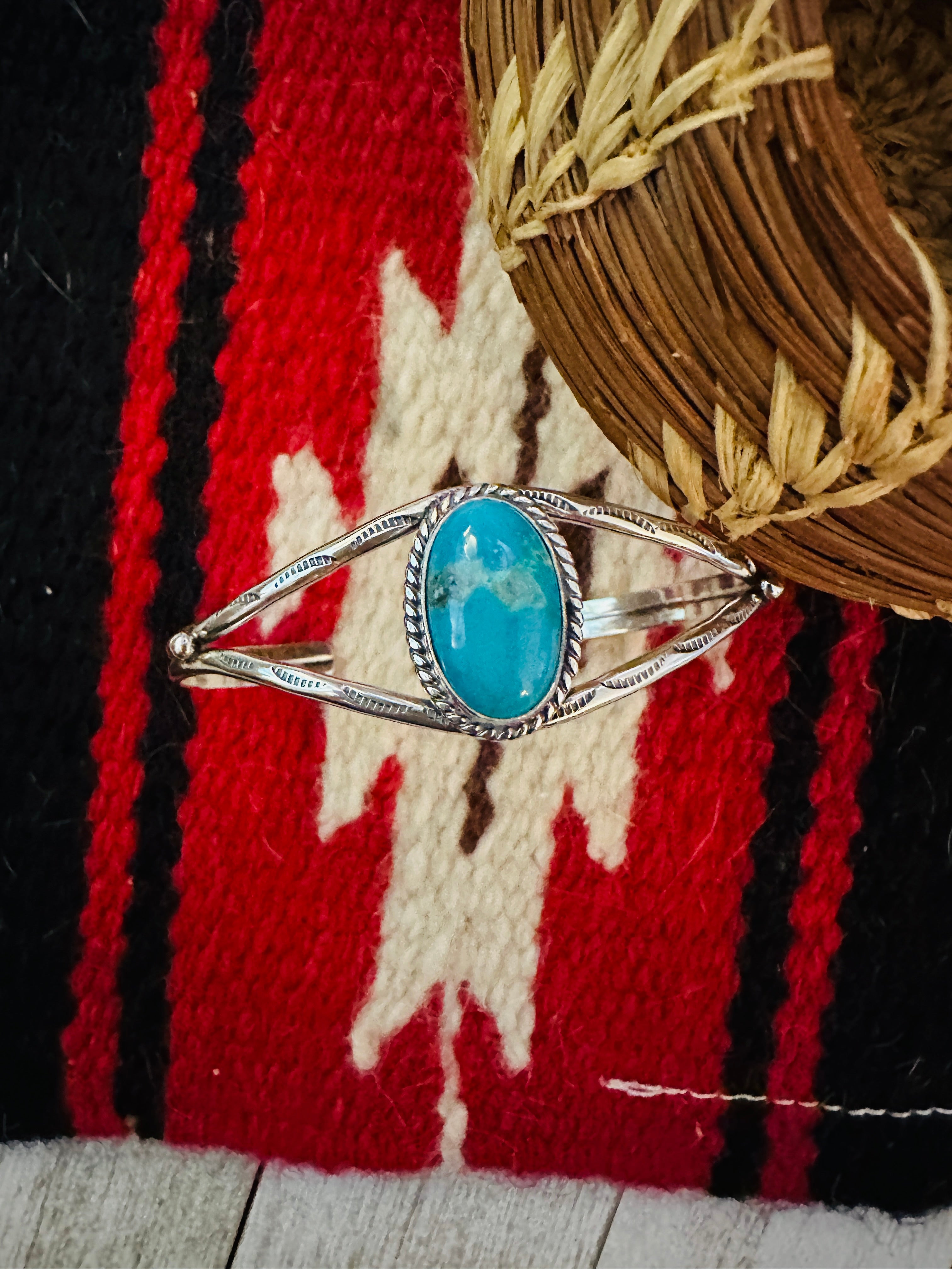 Navajo Sterling Silver & Turquoise Cuff Bracelet