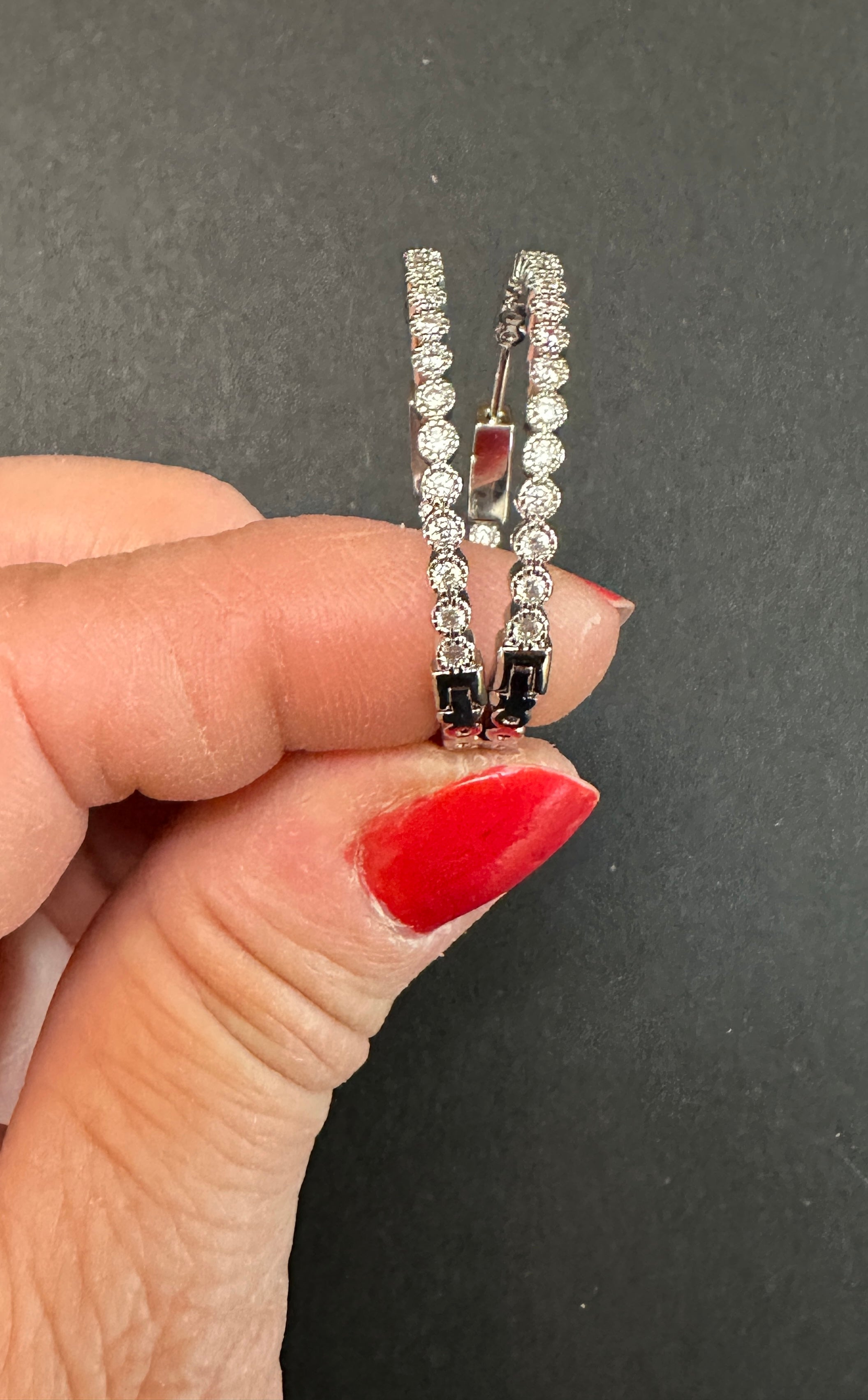 Silver Plated CZ Hoop Earrings