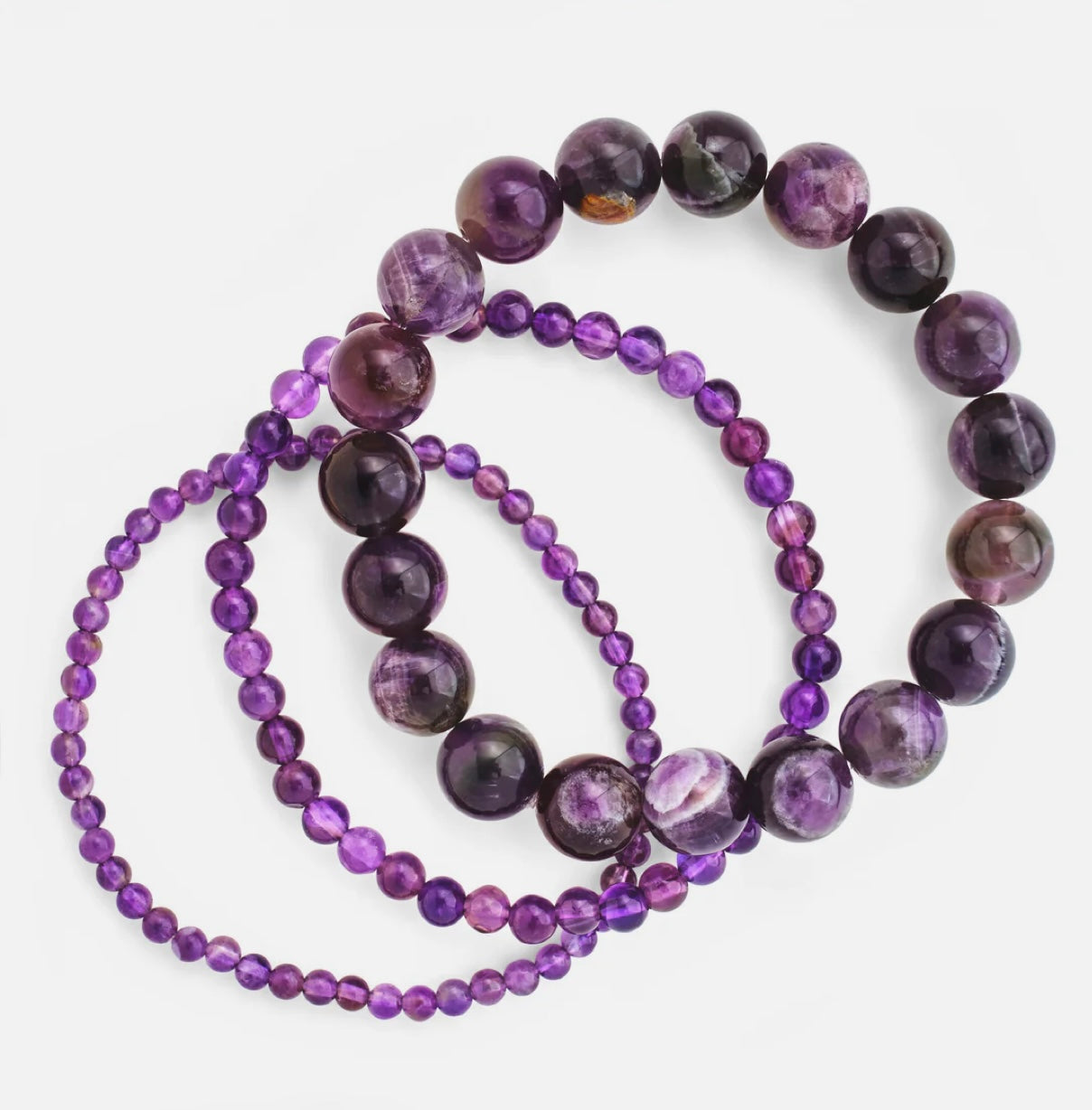 Amethyst Stretch Bracelet Set Of 3