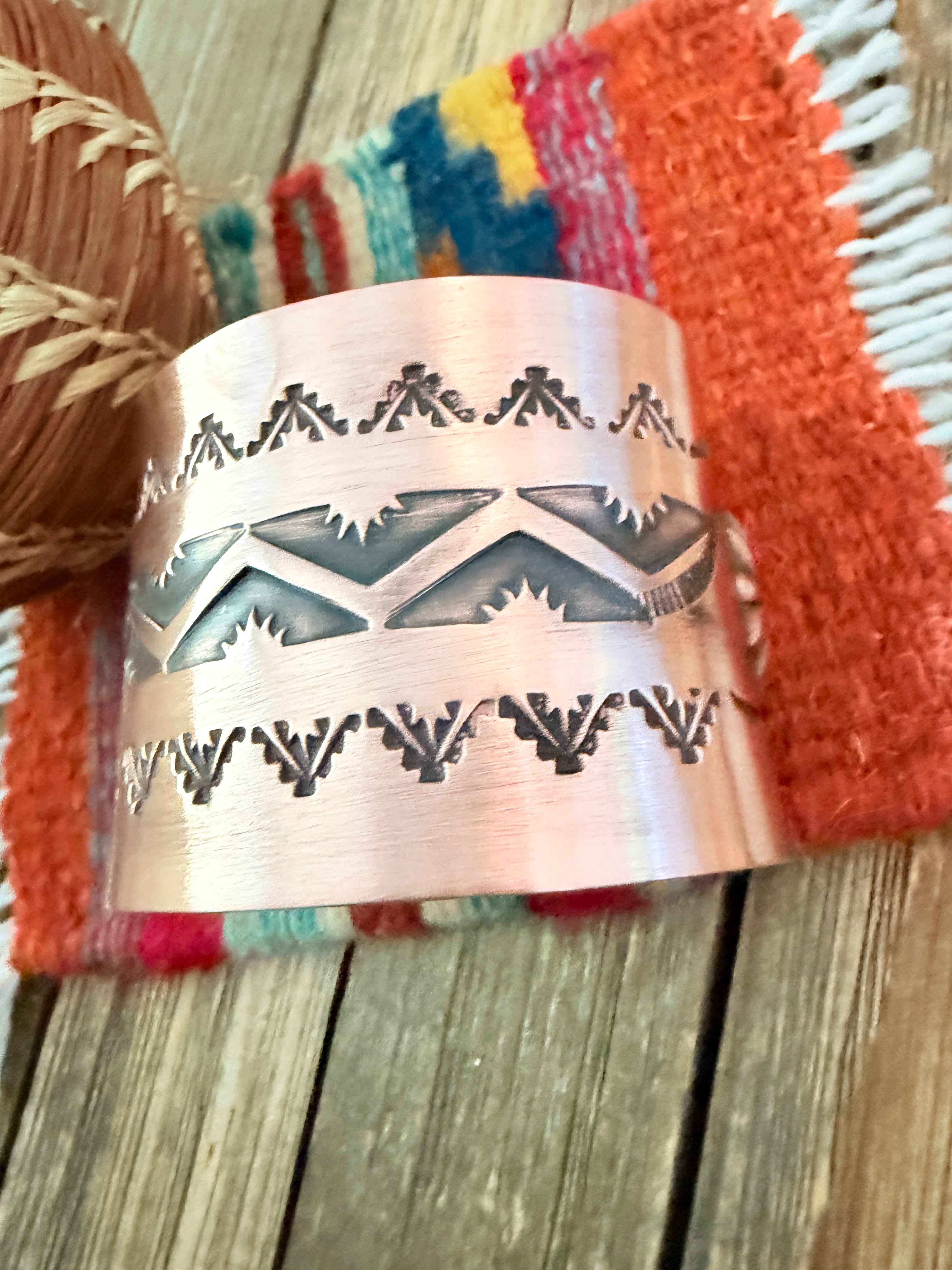 Handcrafted Copper Cuff Bracelet by Elvira Bill
