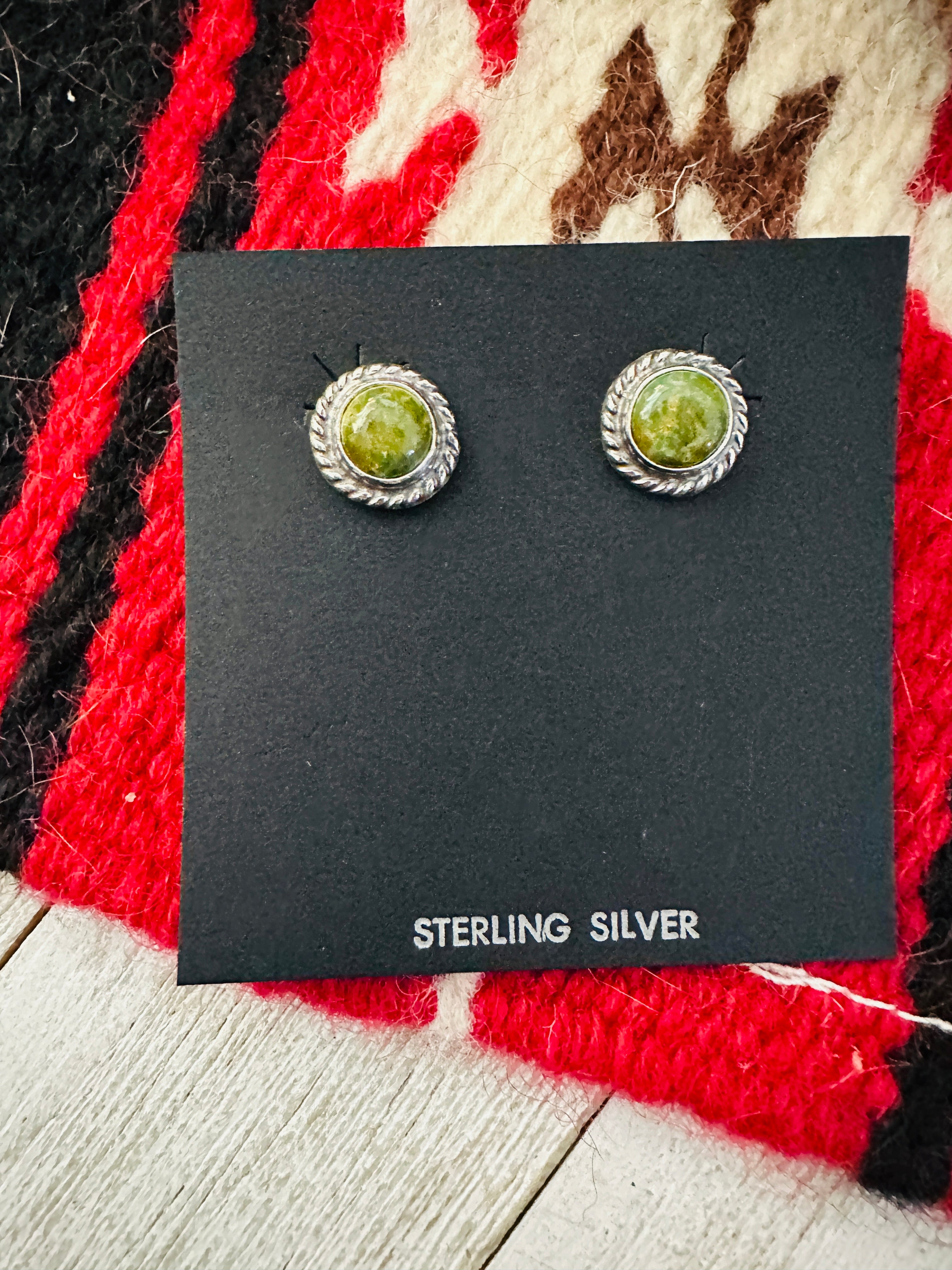 Navajo Turquoise and Sterling Silver Stud Earrings