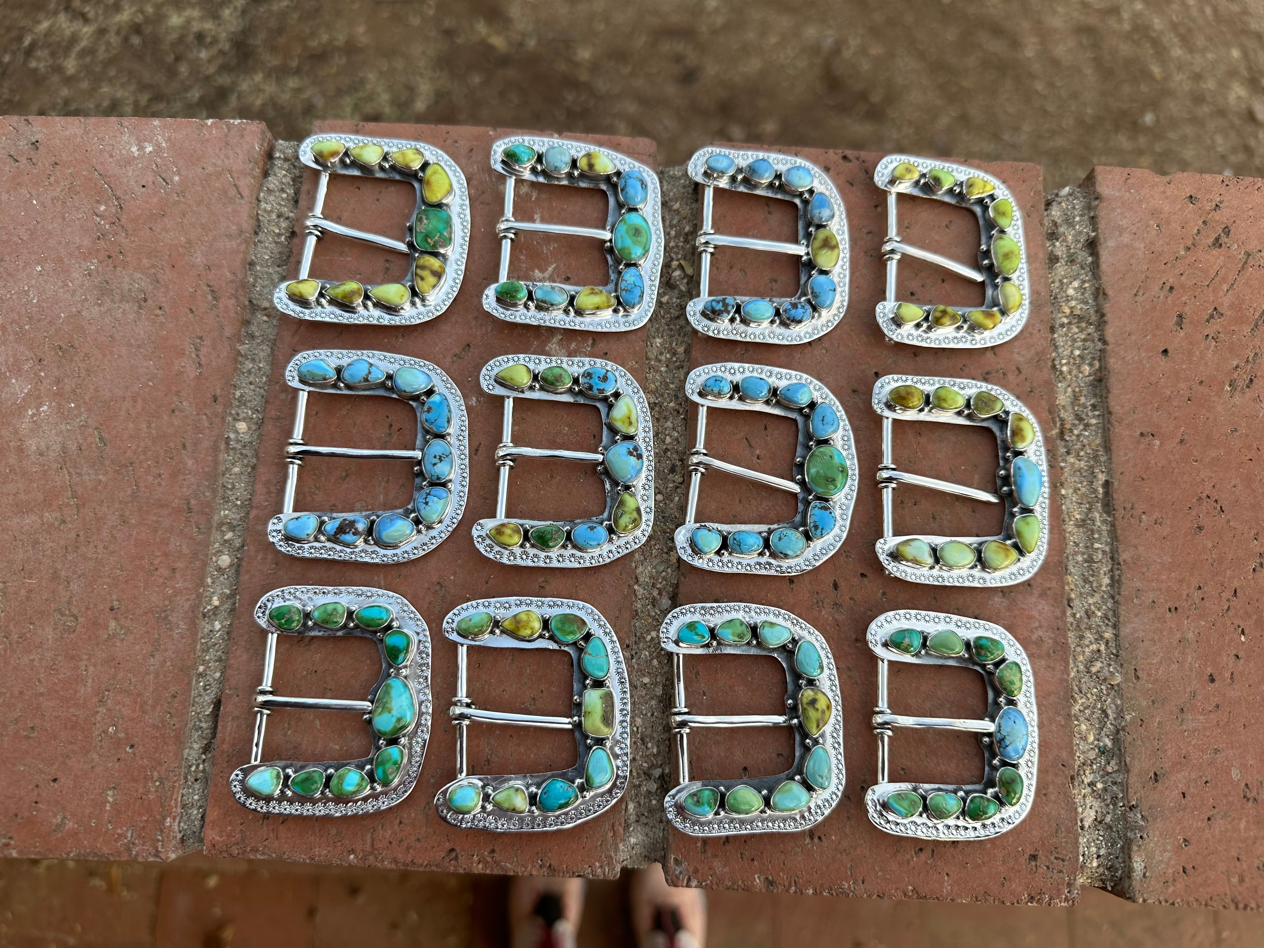 Nizhoni Turquoise & Sterling Silver Belt Buckles Signed