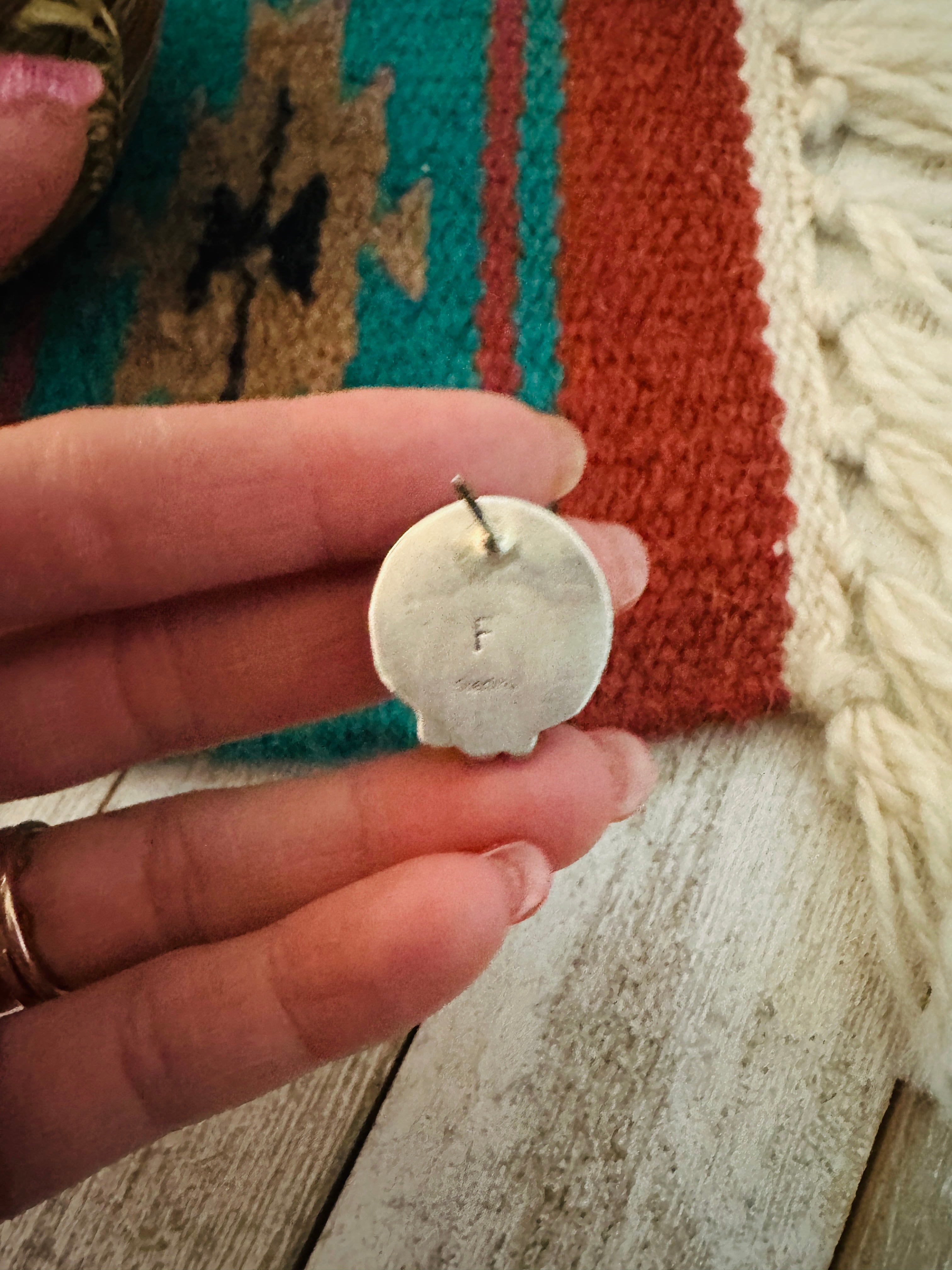 Navajo Spny Oyster nlay Sterlng Slver Earrngs - Etsy