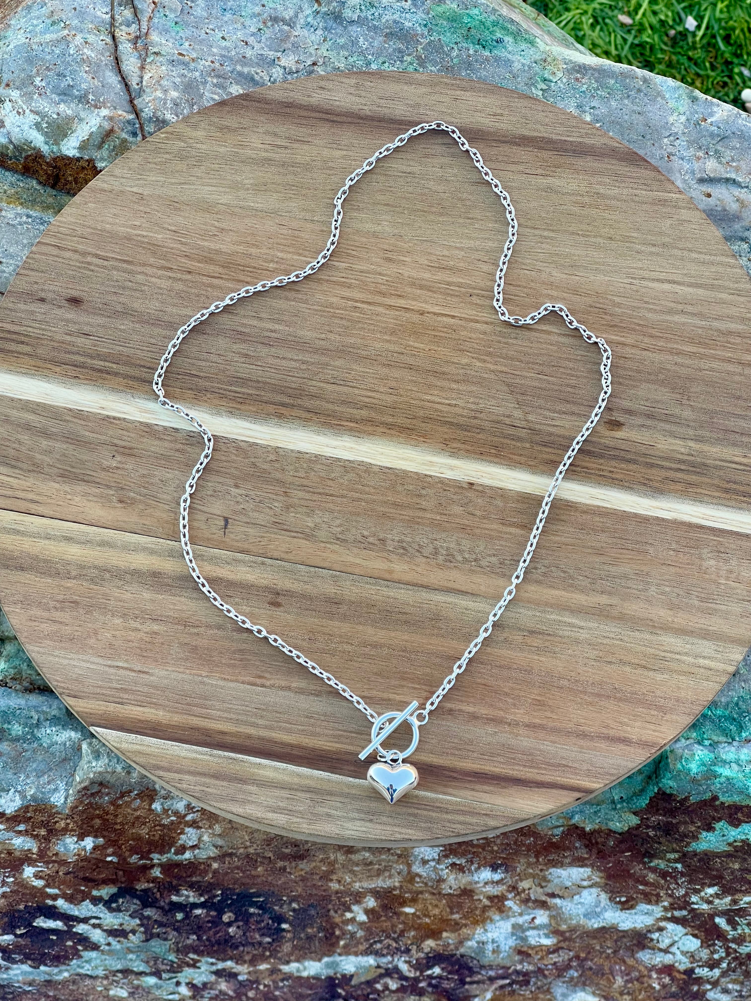 Handmade Sterling Silver Heart Chain Necklace