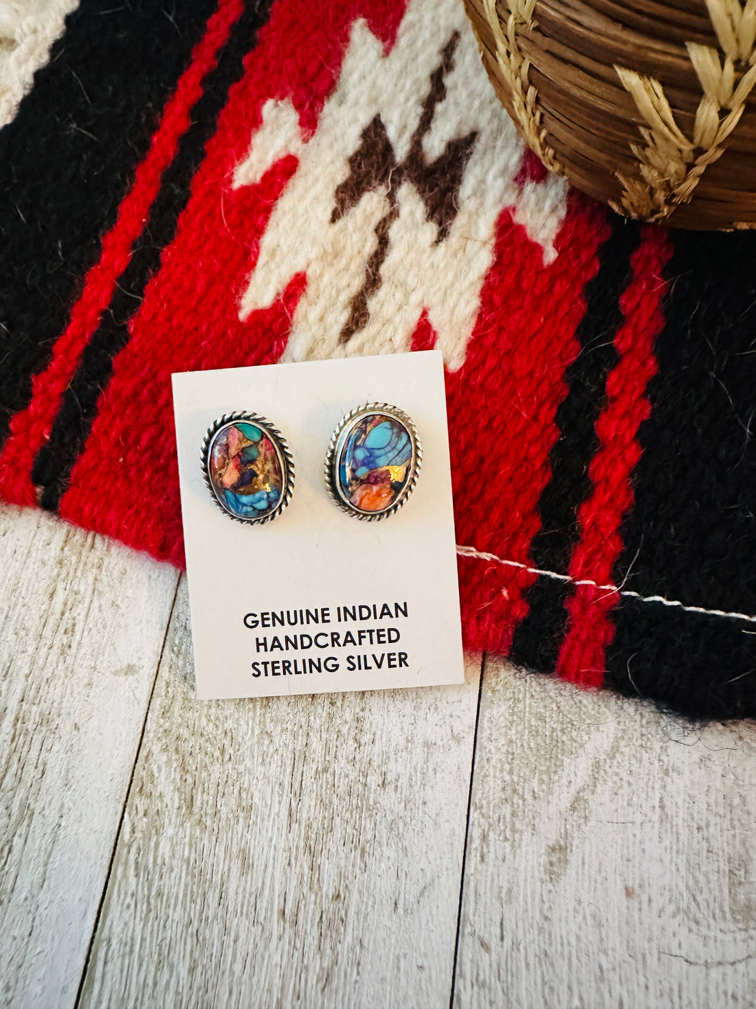 Handcrafted Sterling Silver & Pink Dream Mojave Stud Earrings