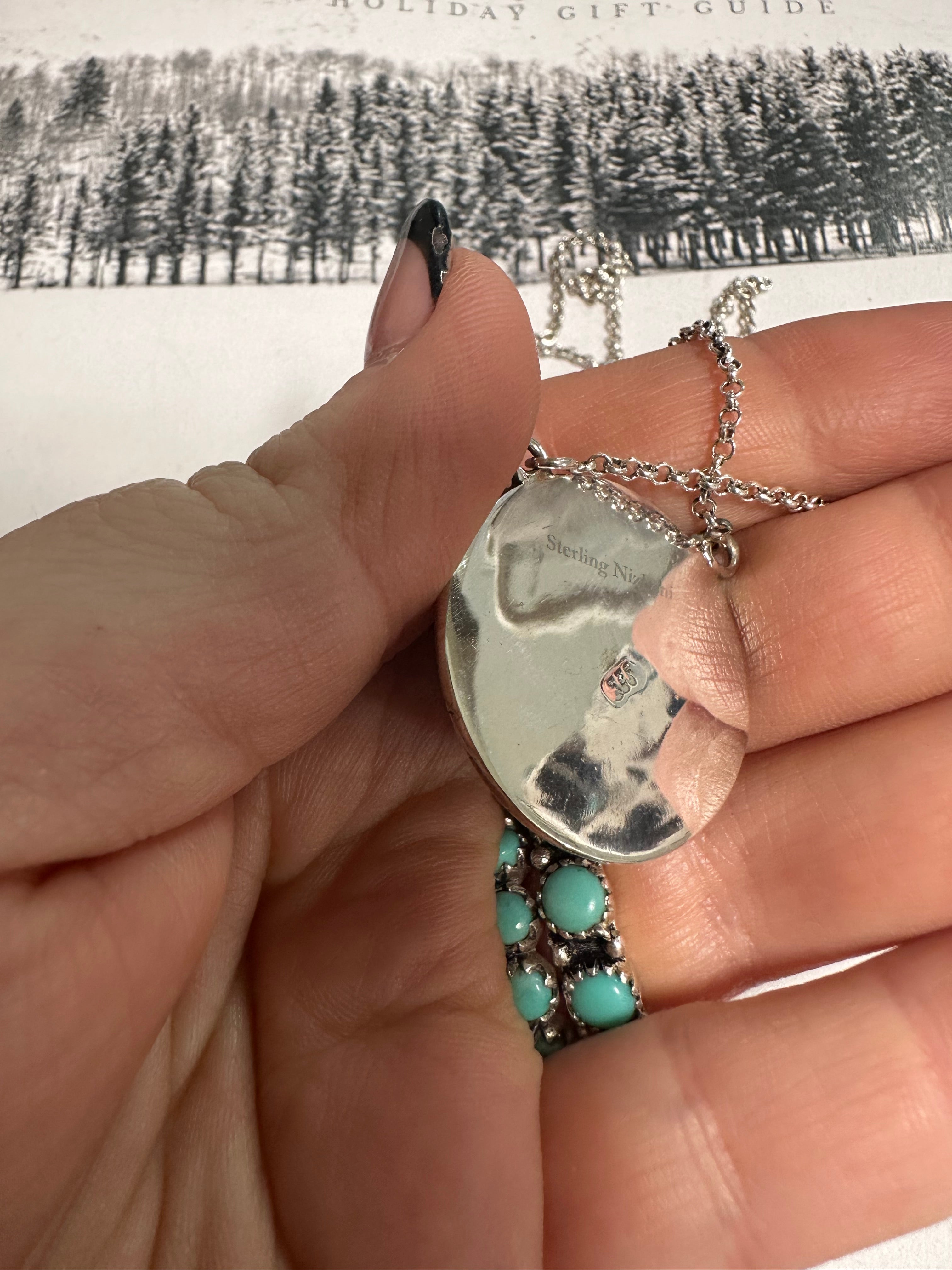 Handmade Sterling Silver & Royston Turquoise Necklace