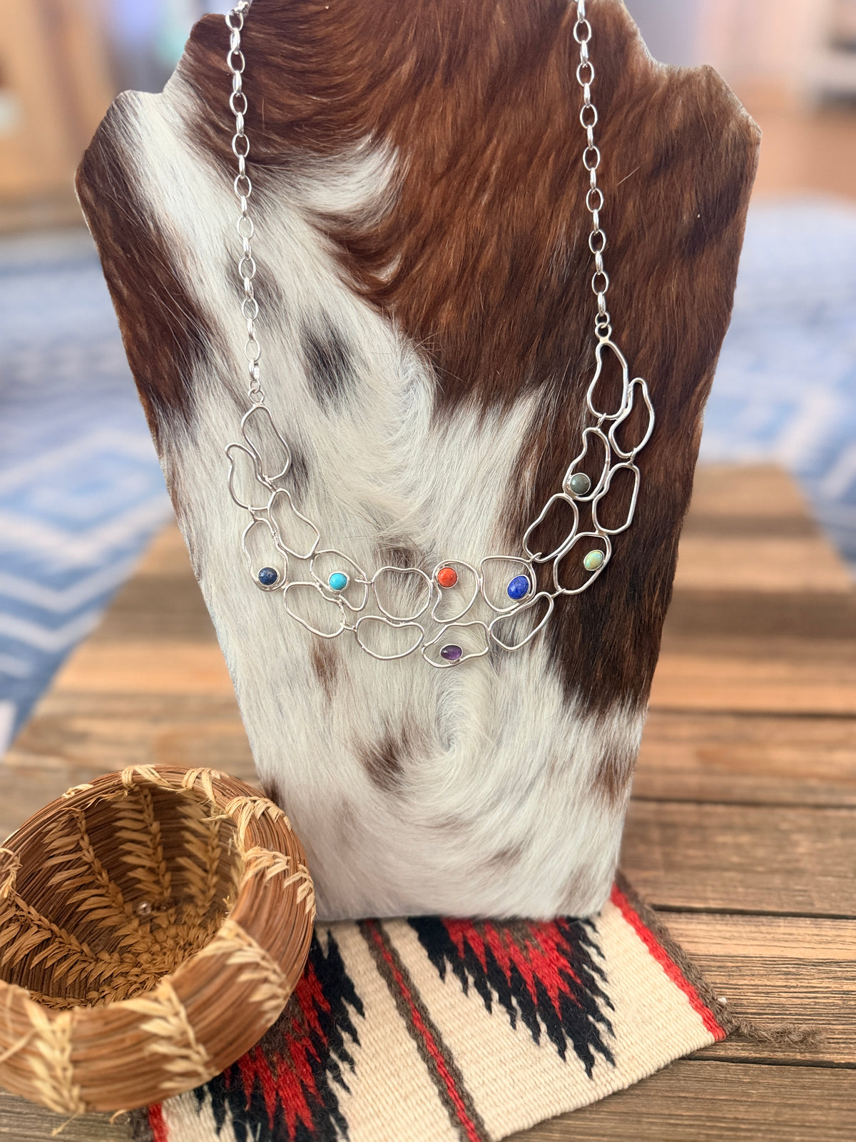 Handcrafted Multi Stone & Sterling Silver Necklace