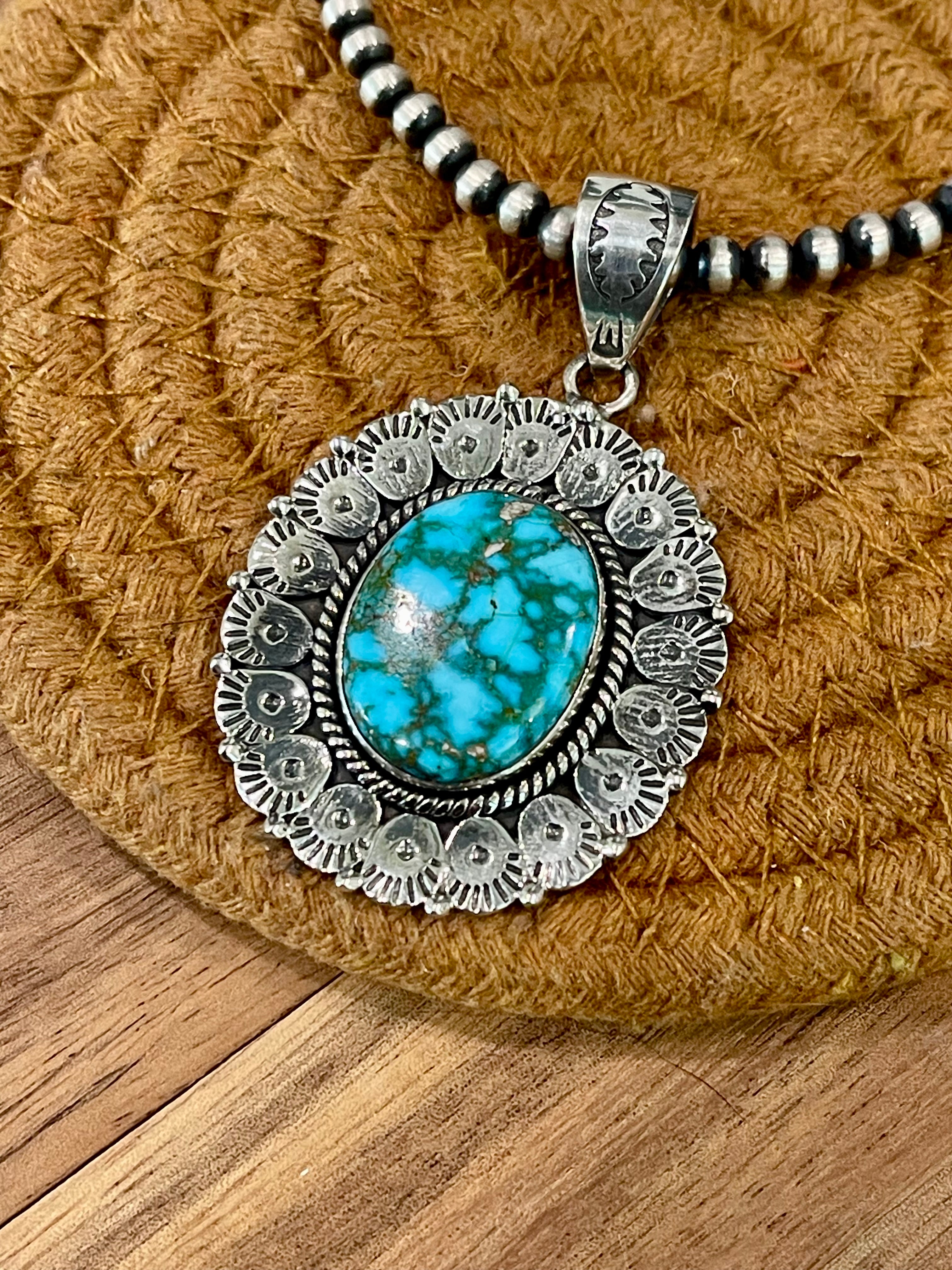 Handmade Sterling Silver & Sonoran Mountain Turquoise Pendant