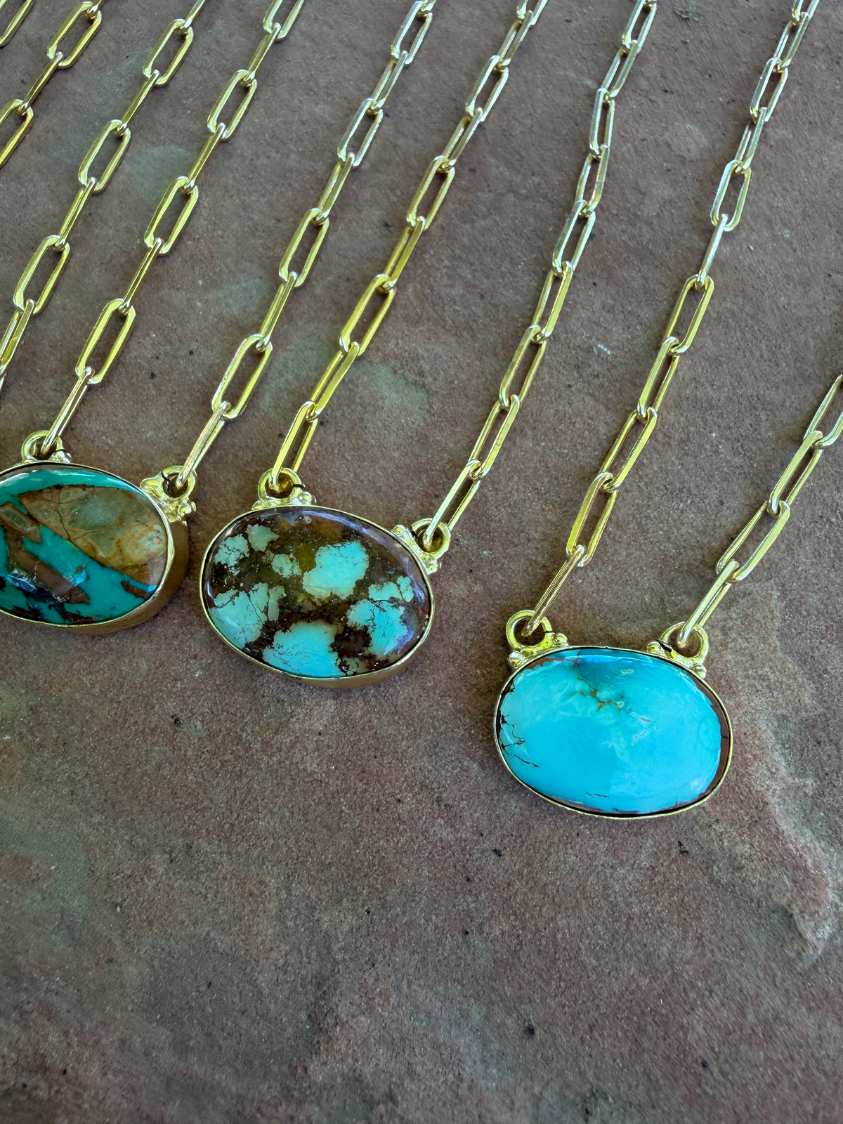 “The Golden Collection” Handmade Sterling Silver Gold Overlay Ribbon Royston Turquoise Bar Necklace Signed Nizhoni
