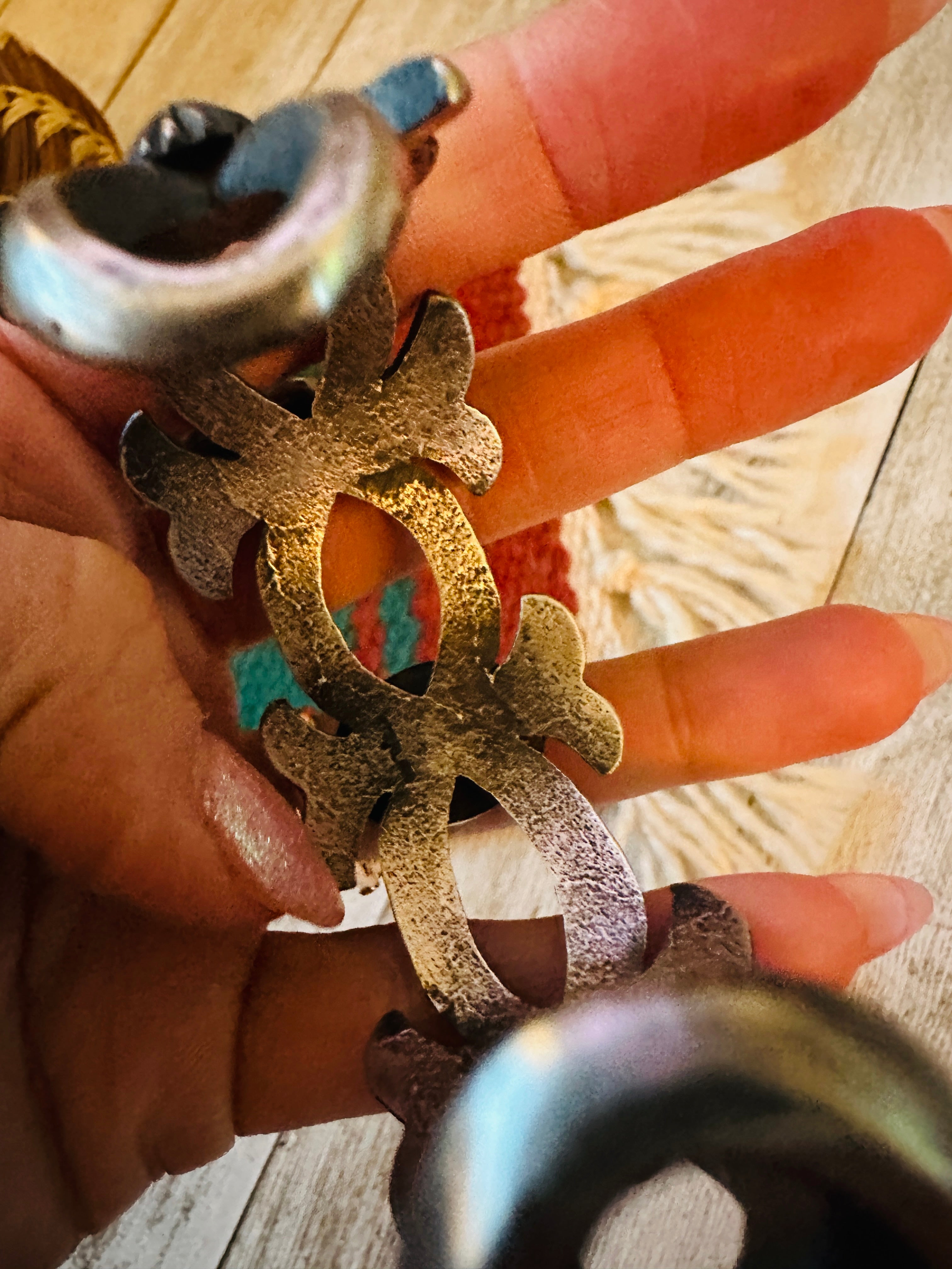 Handcrafted Turquoise, Spiny & Sterling Silver Cuff Bracelet by Chimney Butte
